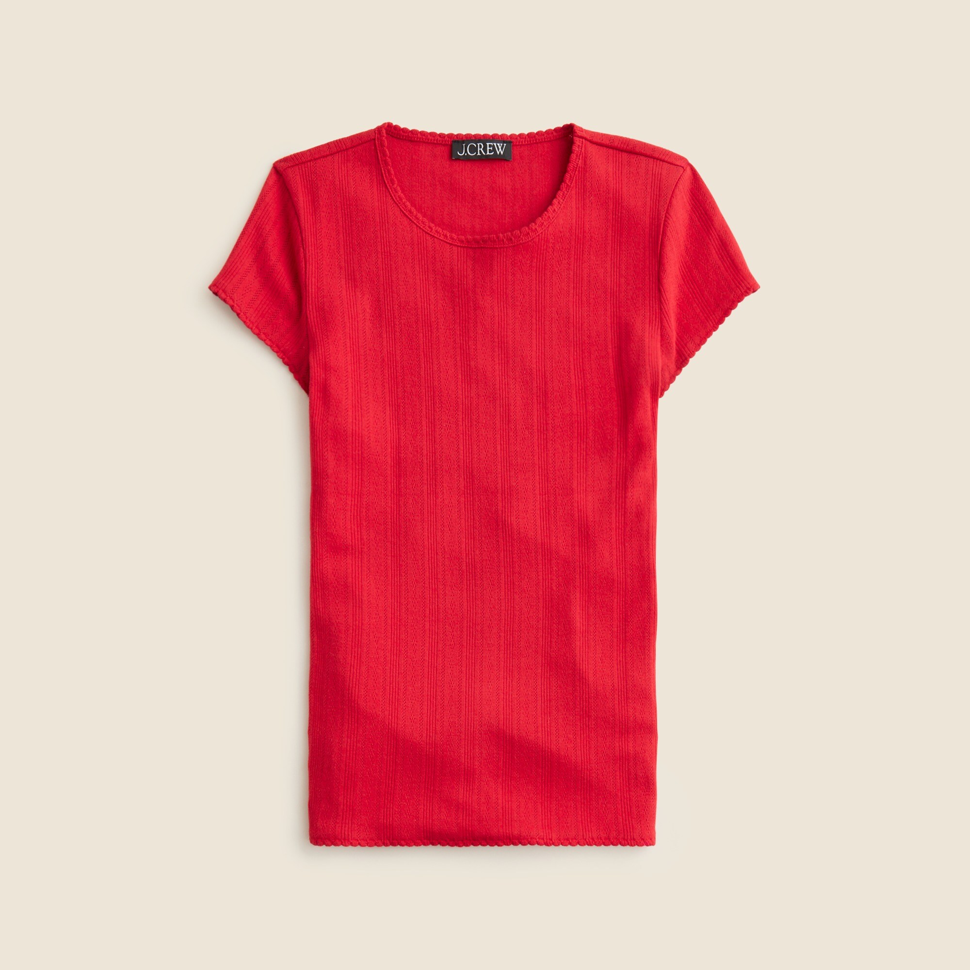 Pointelle short-sleeve T-shirt