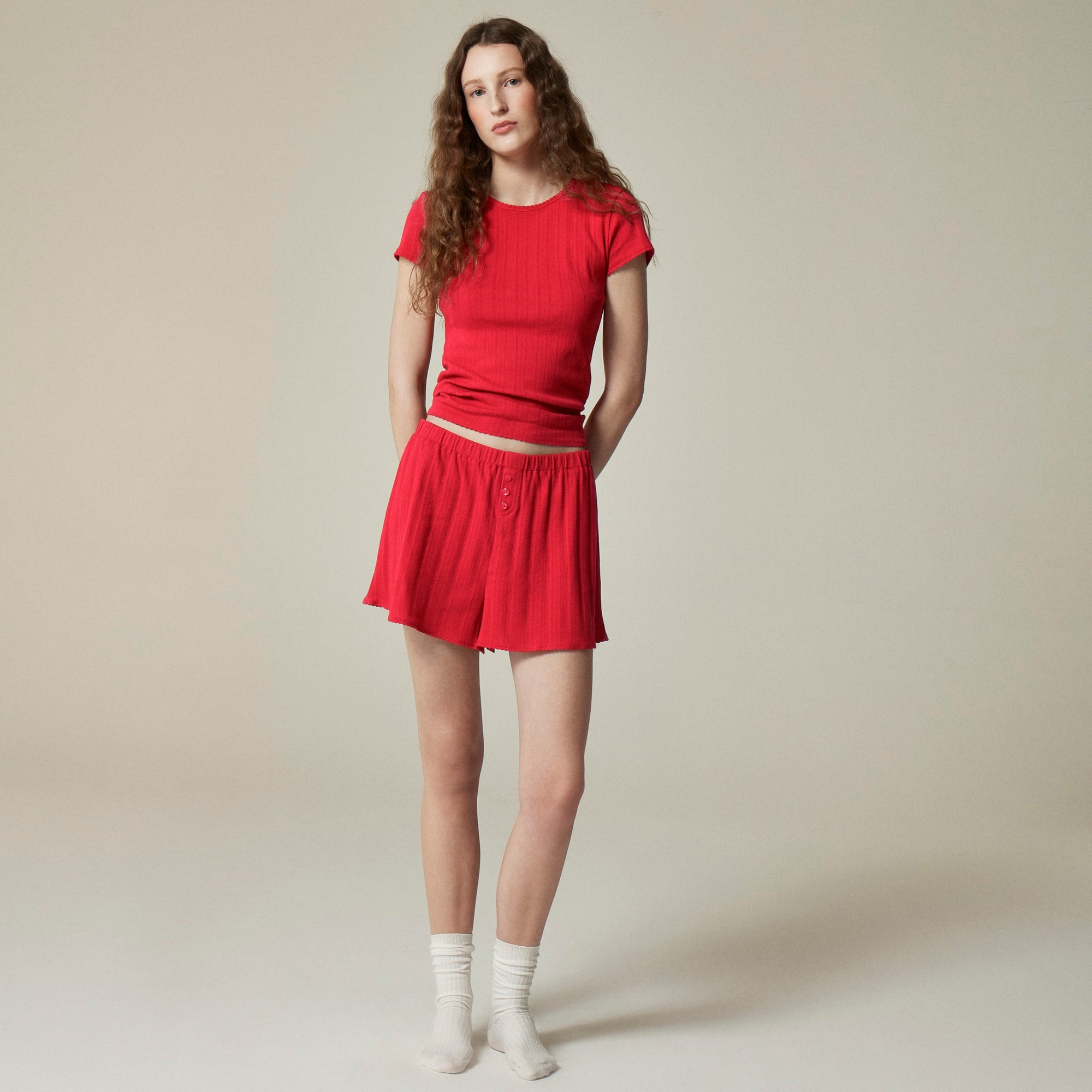 womens Pointelle short