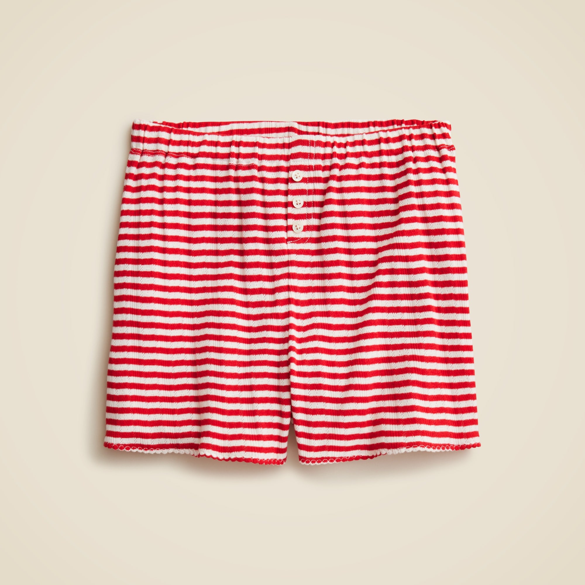 womens Pointelle short in stripe