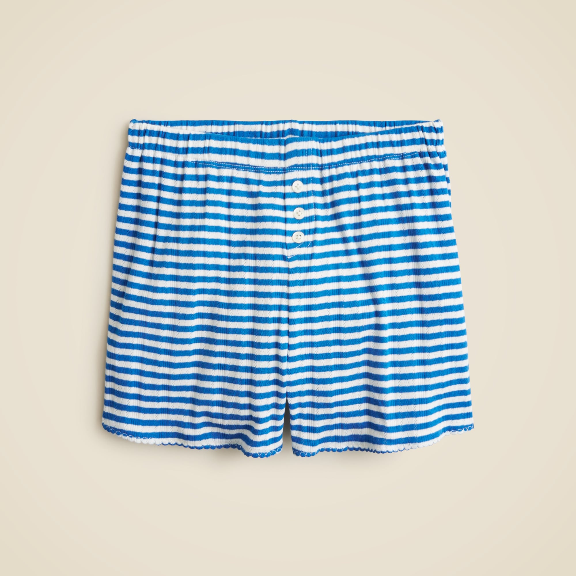 womens Pointelle short in stripe