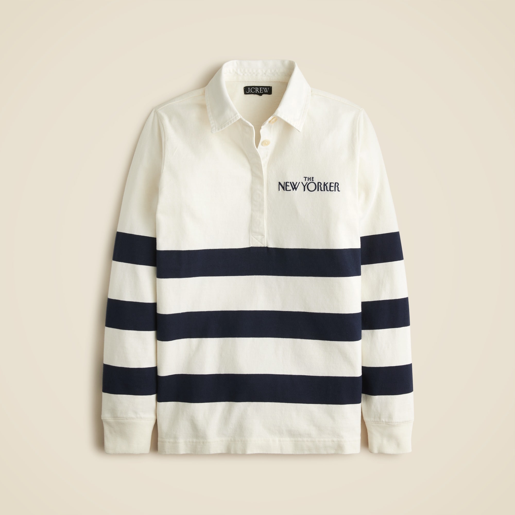 Limited-edition The New Yorker X J.Crew mariner cotton relaxed rugby T-shirt