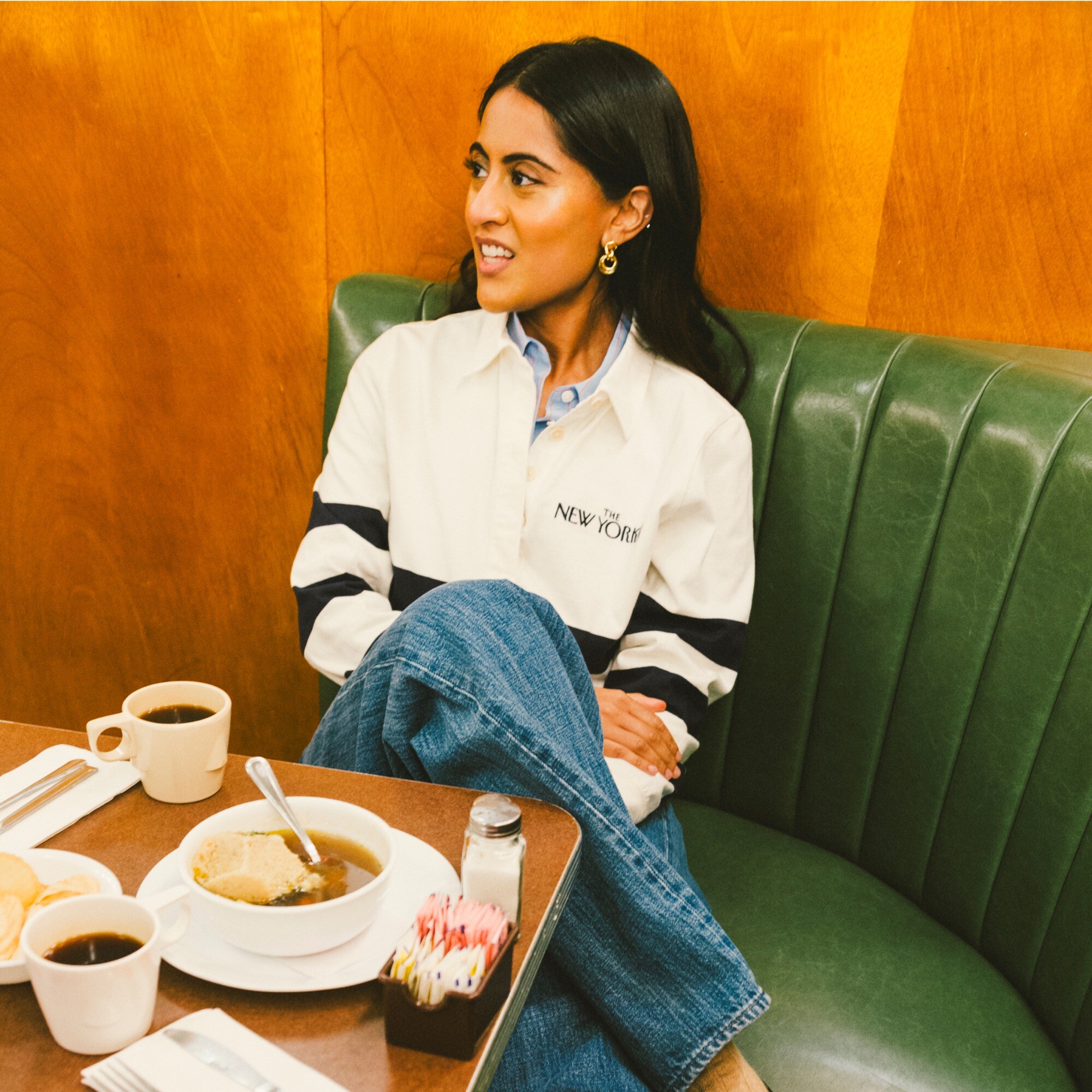 womens Limited-edition The New Yorker X J.Crew mariner cotton relaxed rugby T-shirt