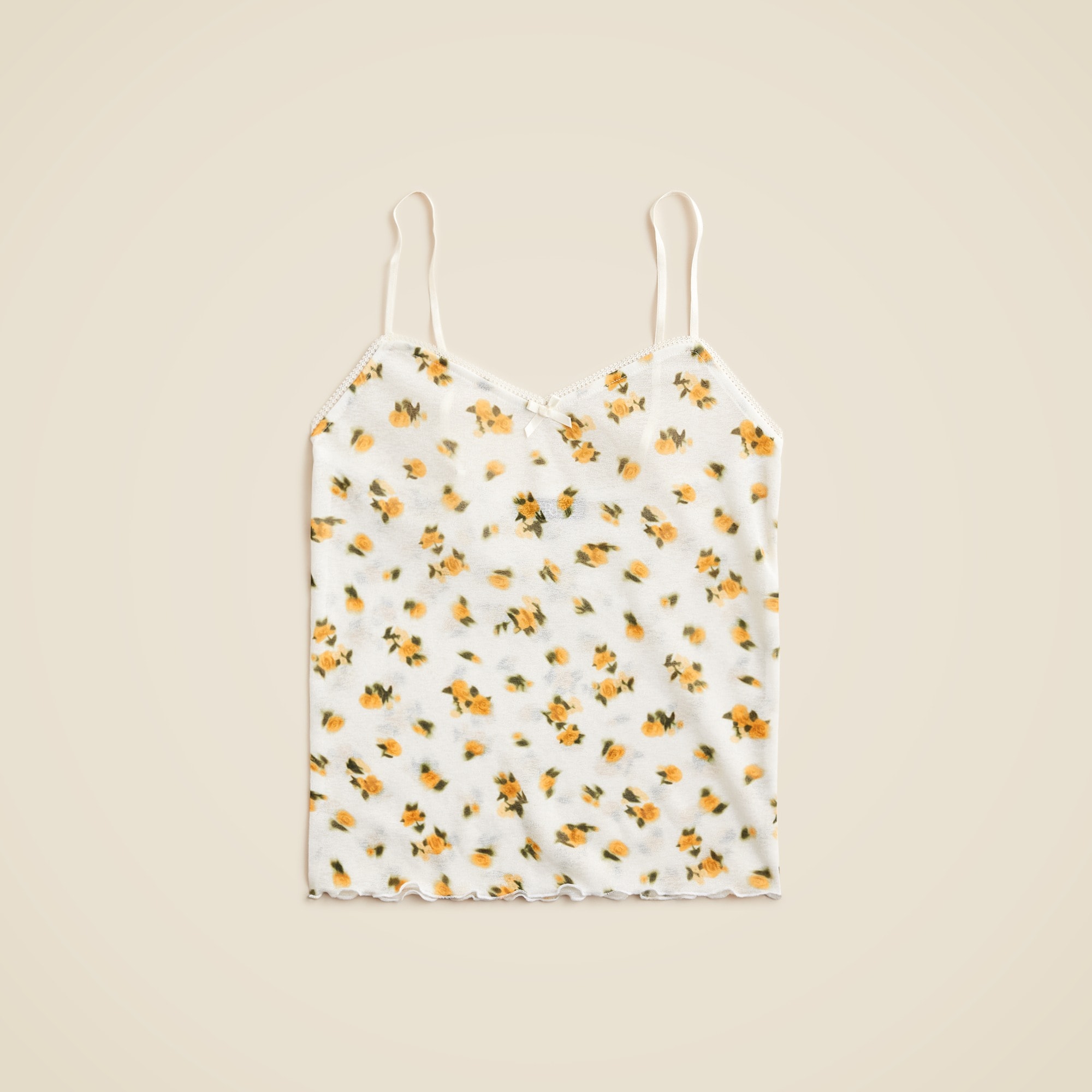 womens Sheer sweetheart tank in budding rose print