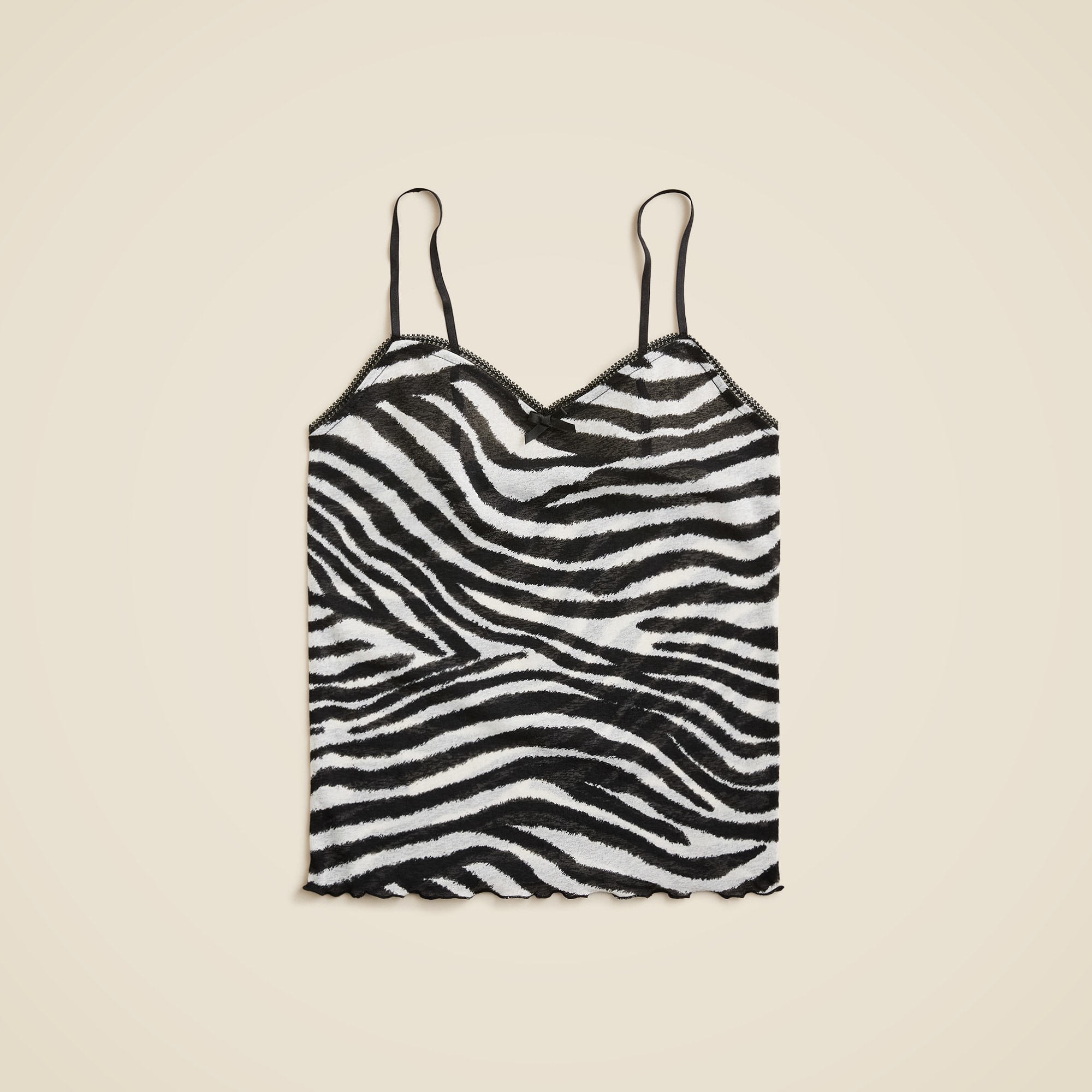 Sheer sweetheart tank in zebra print