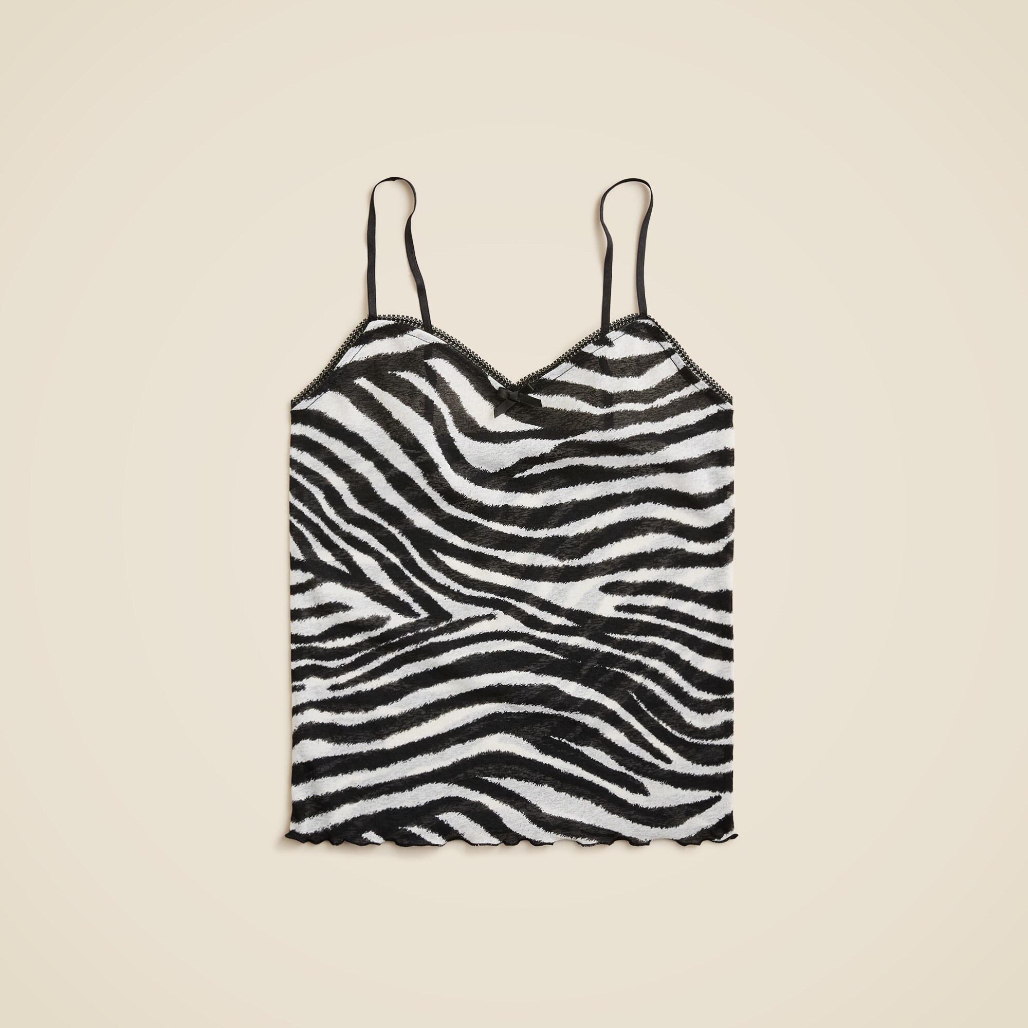 Sheer sweetheart tank in zebra print