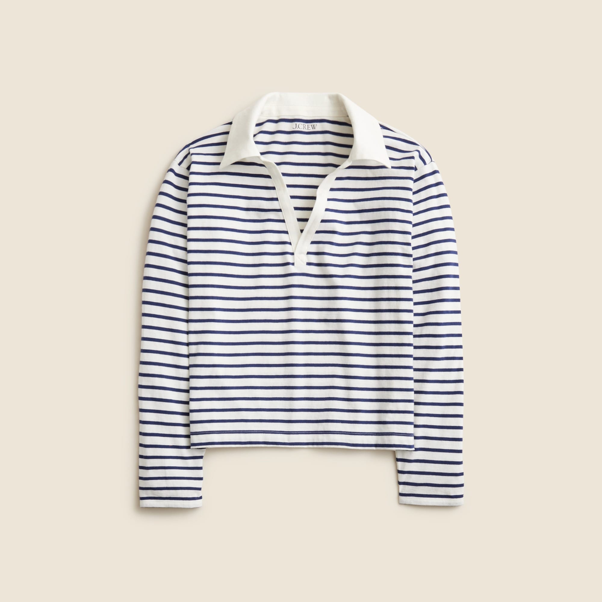 Vintage jersey johnny-collar shirt in stripe