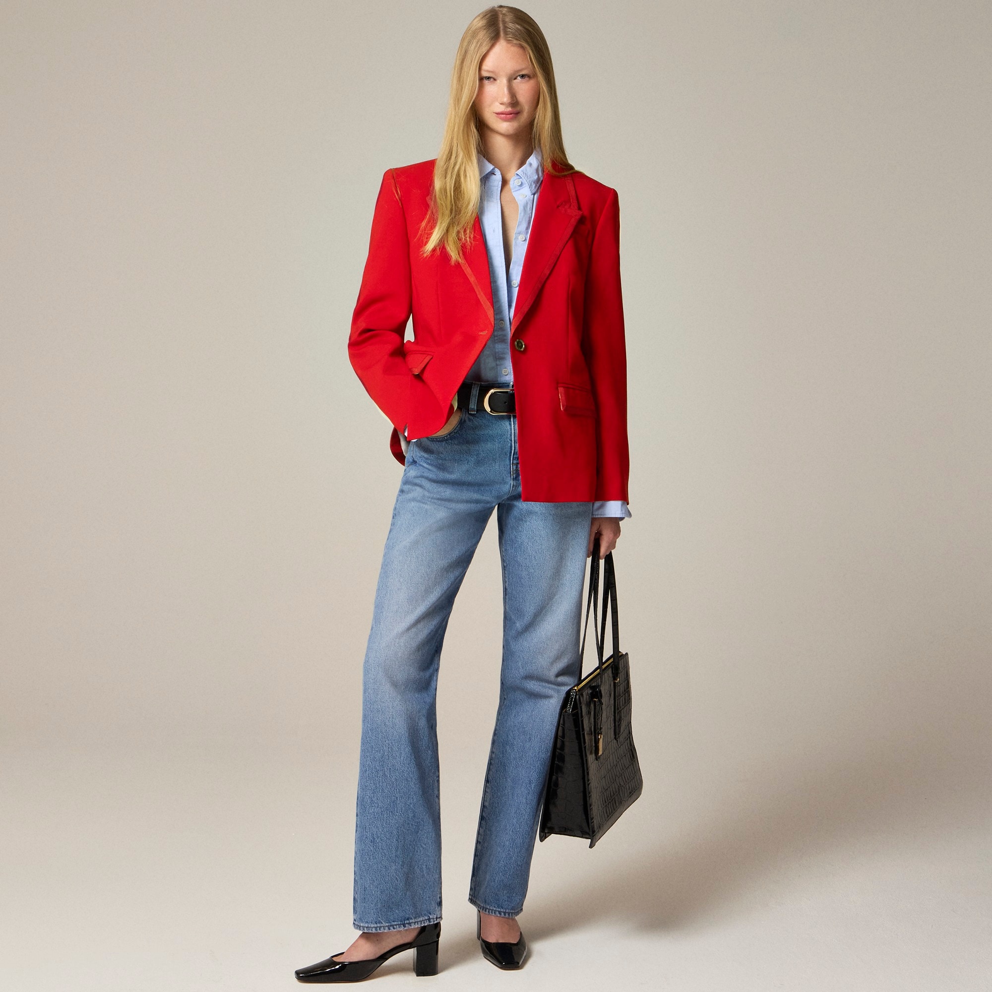 womens Vivienne blazer in Italian stretch merino wool blend