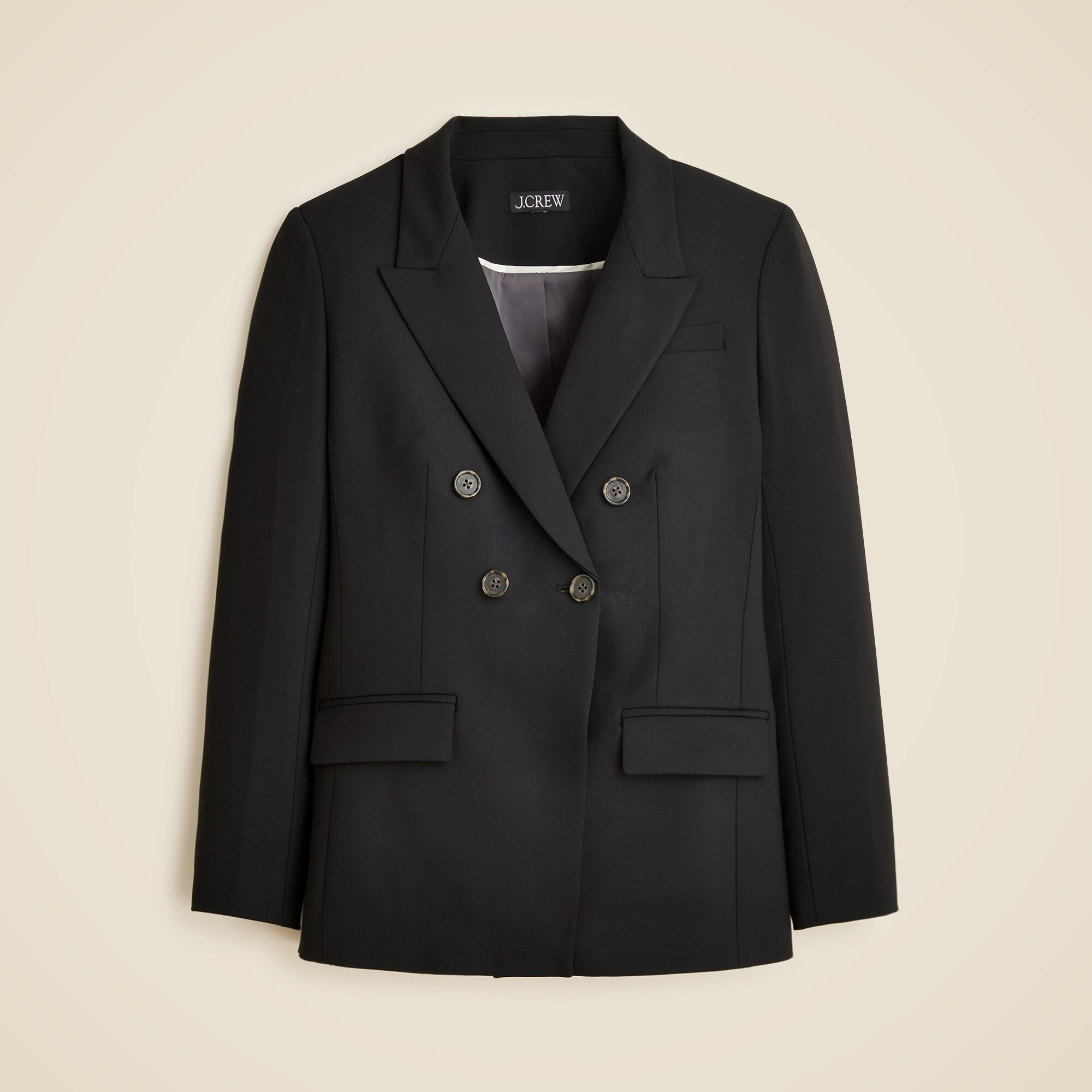 Double-breasted blazer in Italian stretch merino wool blend