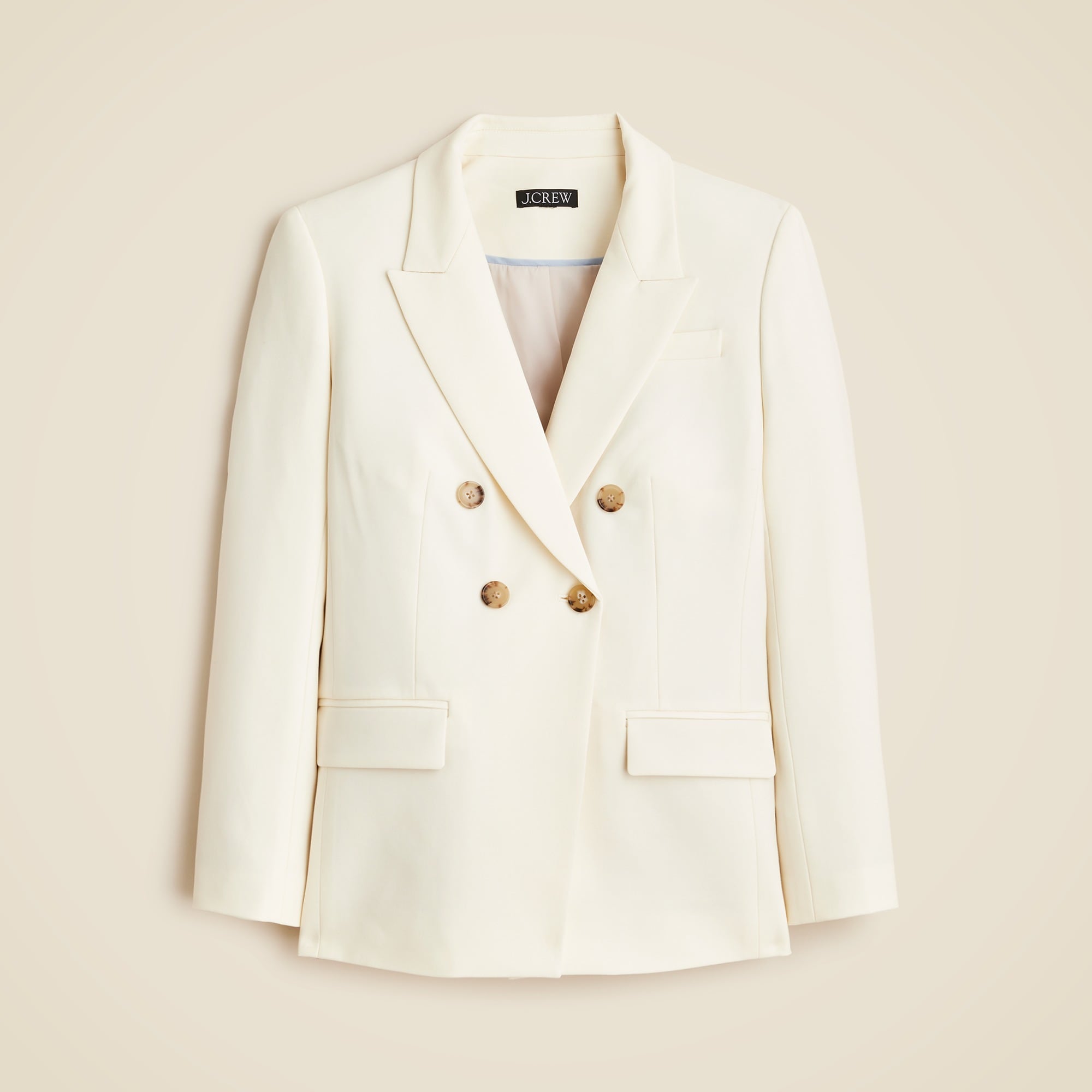 Double-breasted blazer in Italian stretch merino wool blend