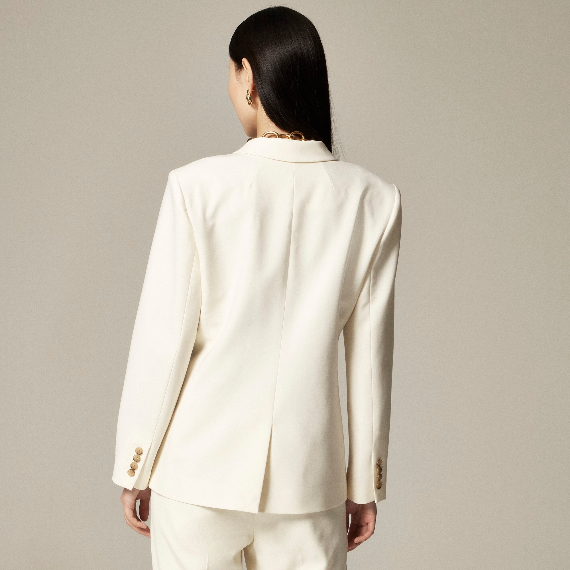 Double-breasted blazer in Italian stretch merino wool blend