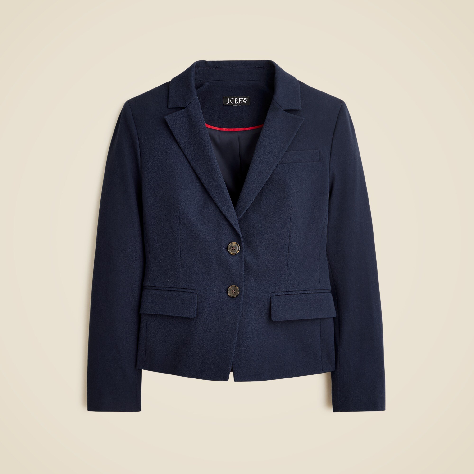 womens Shrunken-fit blazer in bi-stretch cotton blend