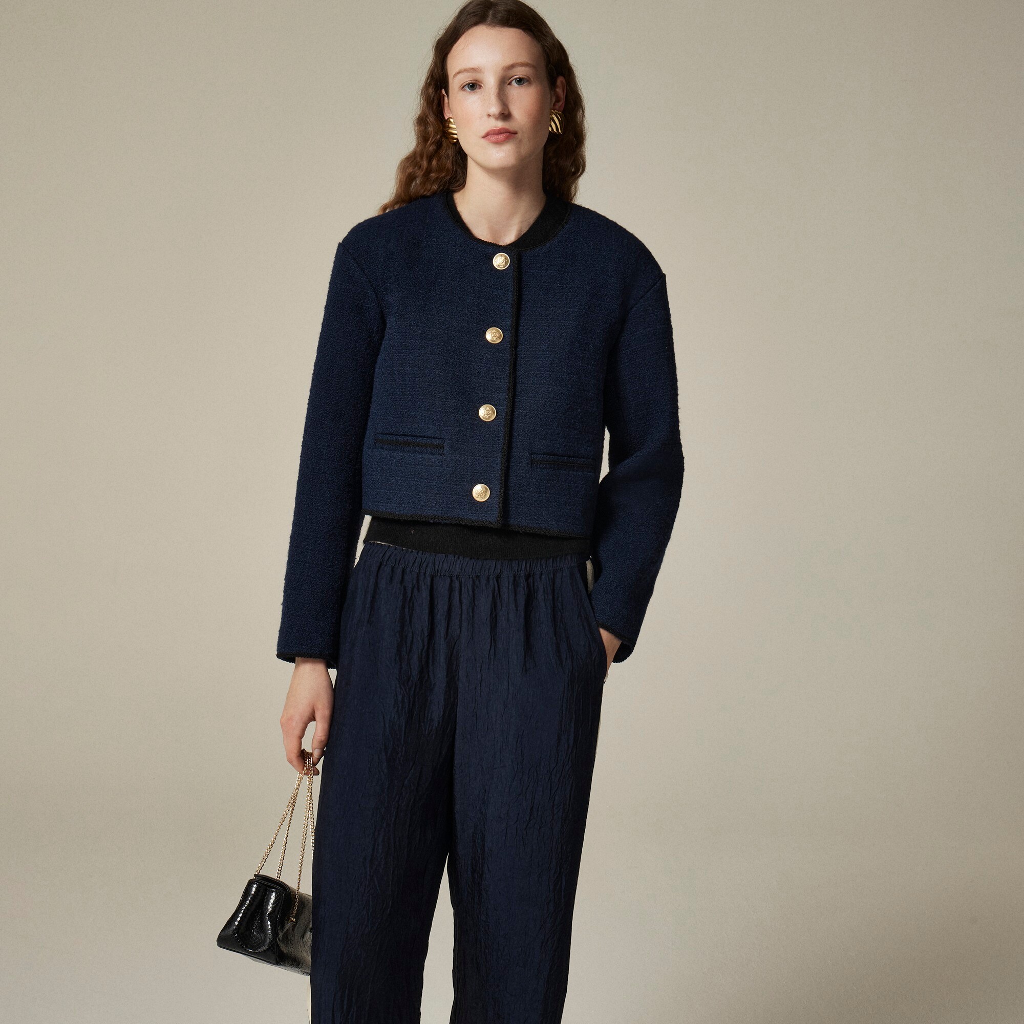 Tweed bomber lady jacket