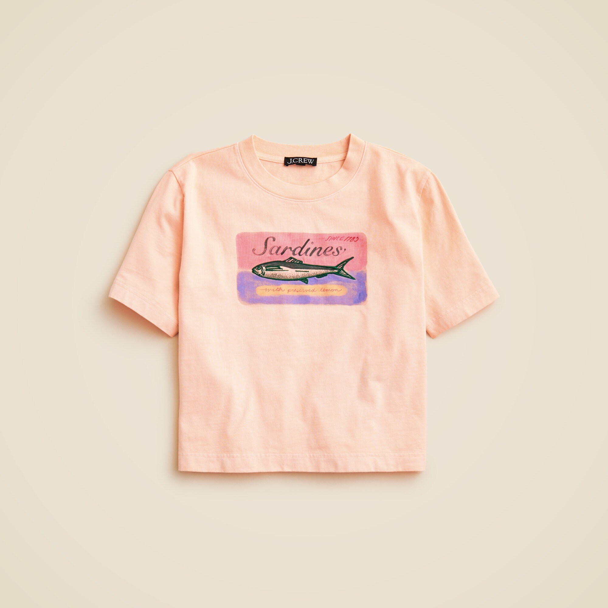 Relaxed-fit "Sardines" graphic T-shirt in premium-weight cotton