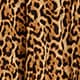 Pleated knee-length skirt in leopard-print viscose chiffon BROWN