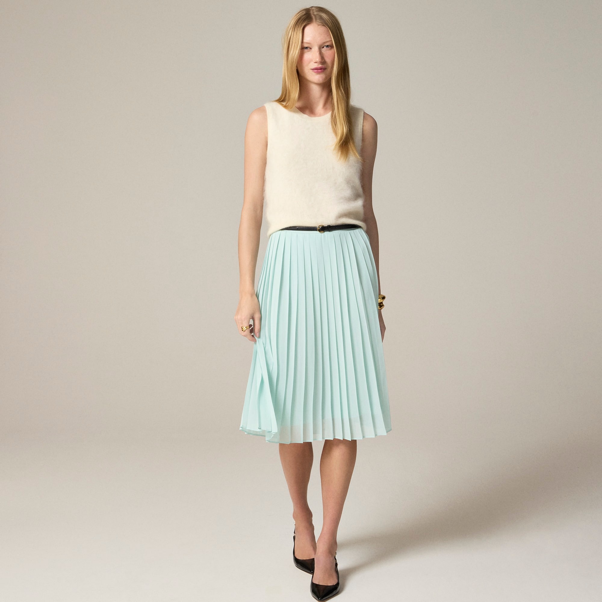 Pleated chiffon skirt