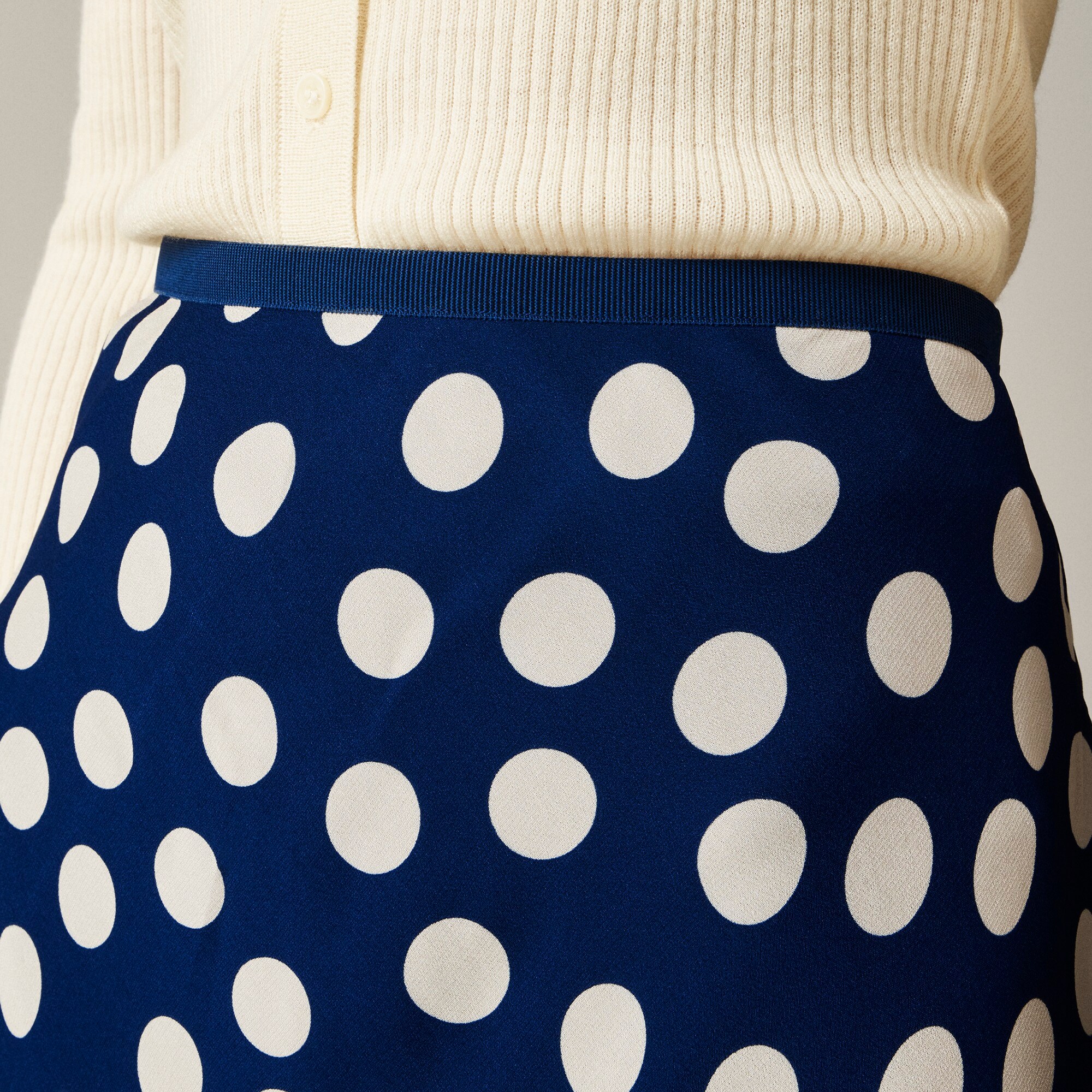 New Gwyneth slip skirt in polka-dot viscose chiffon