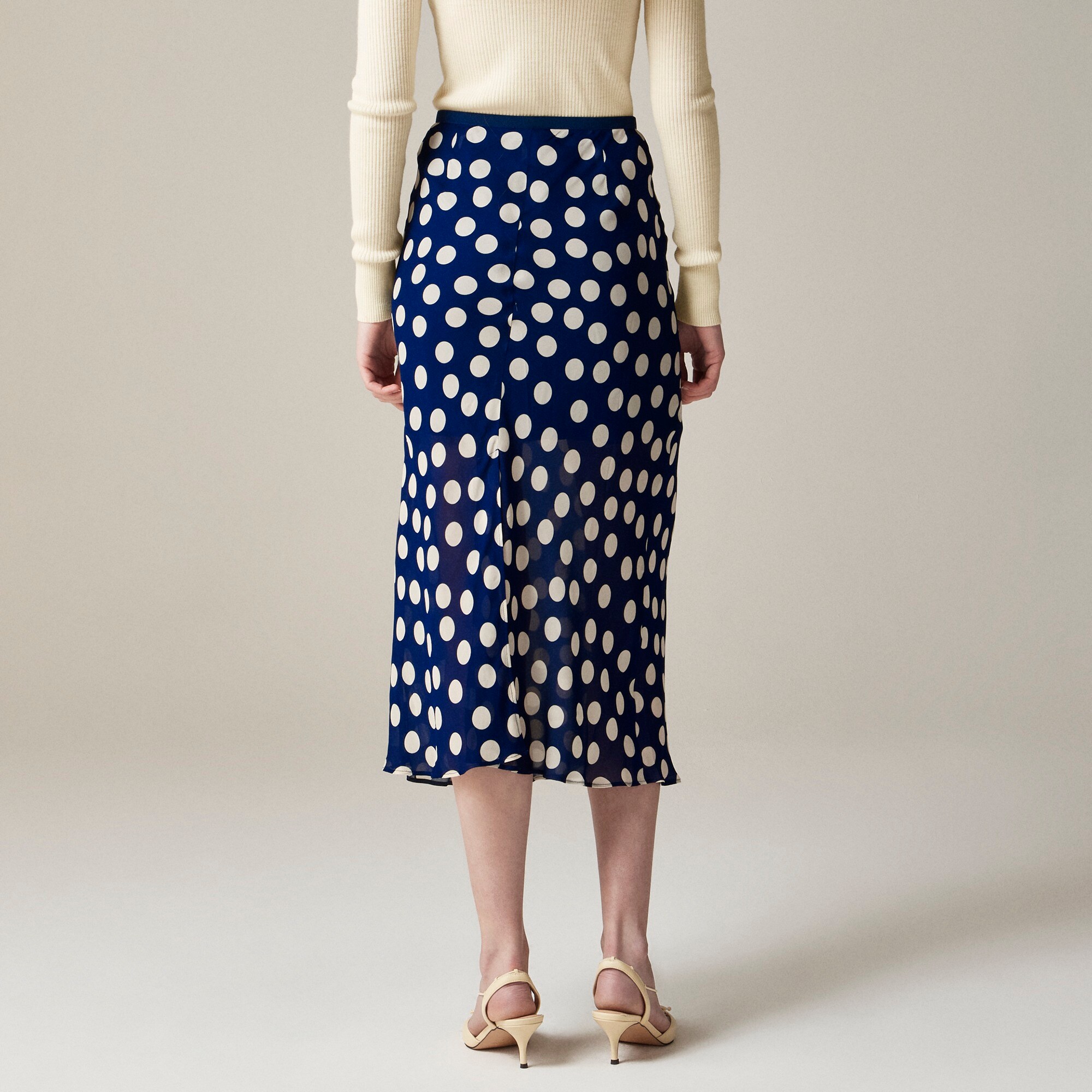 New Gwyneth slip skirt in polka-dot viscose chiffon