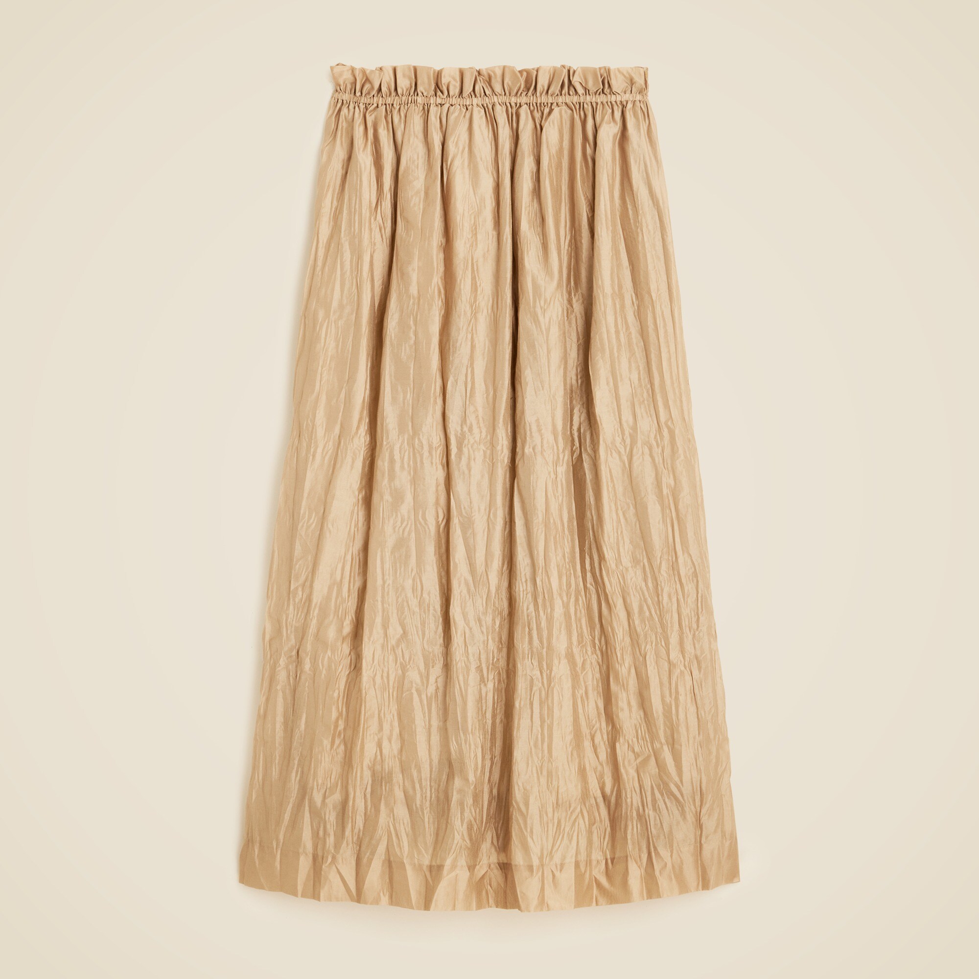 Crinkled gathered-waist skirt