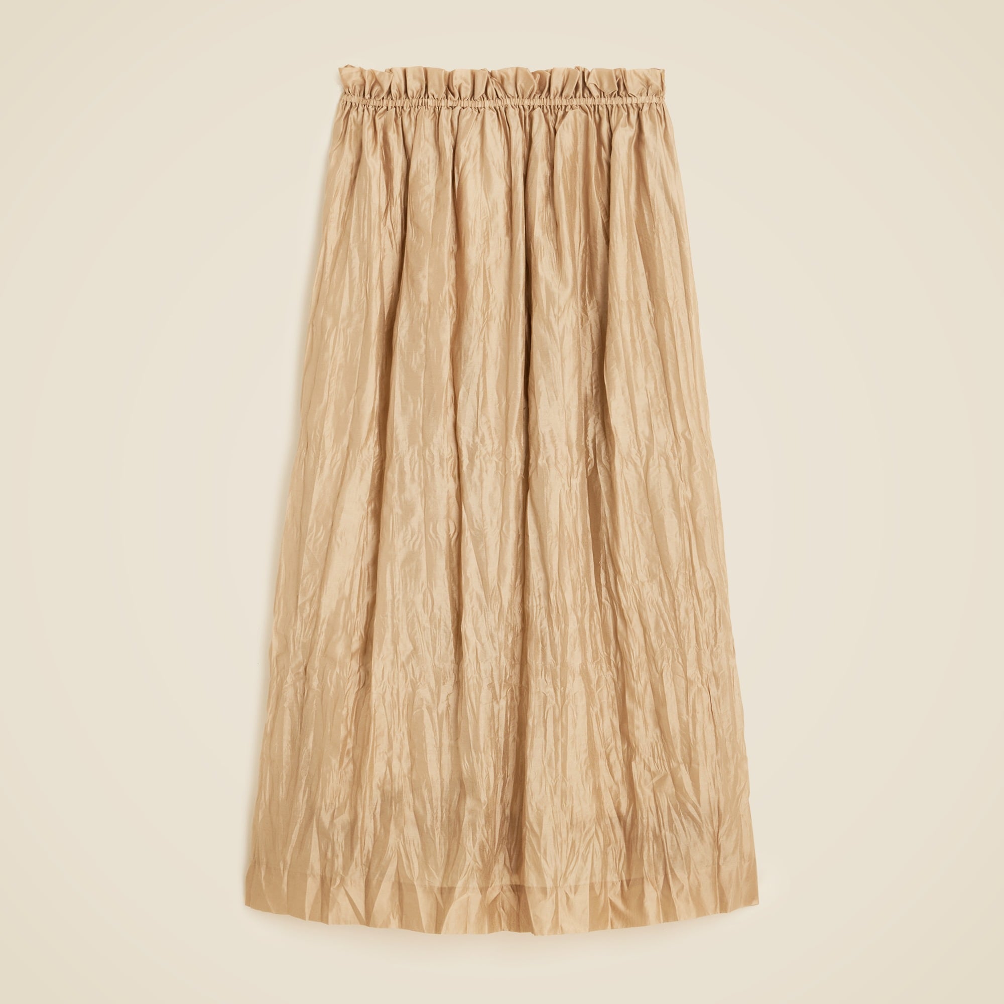 Crinkled gathered-waist skirt