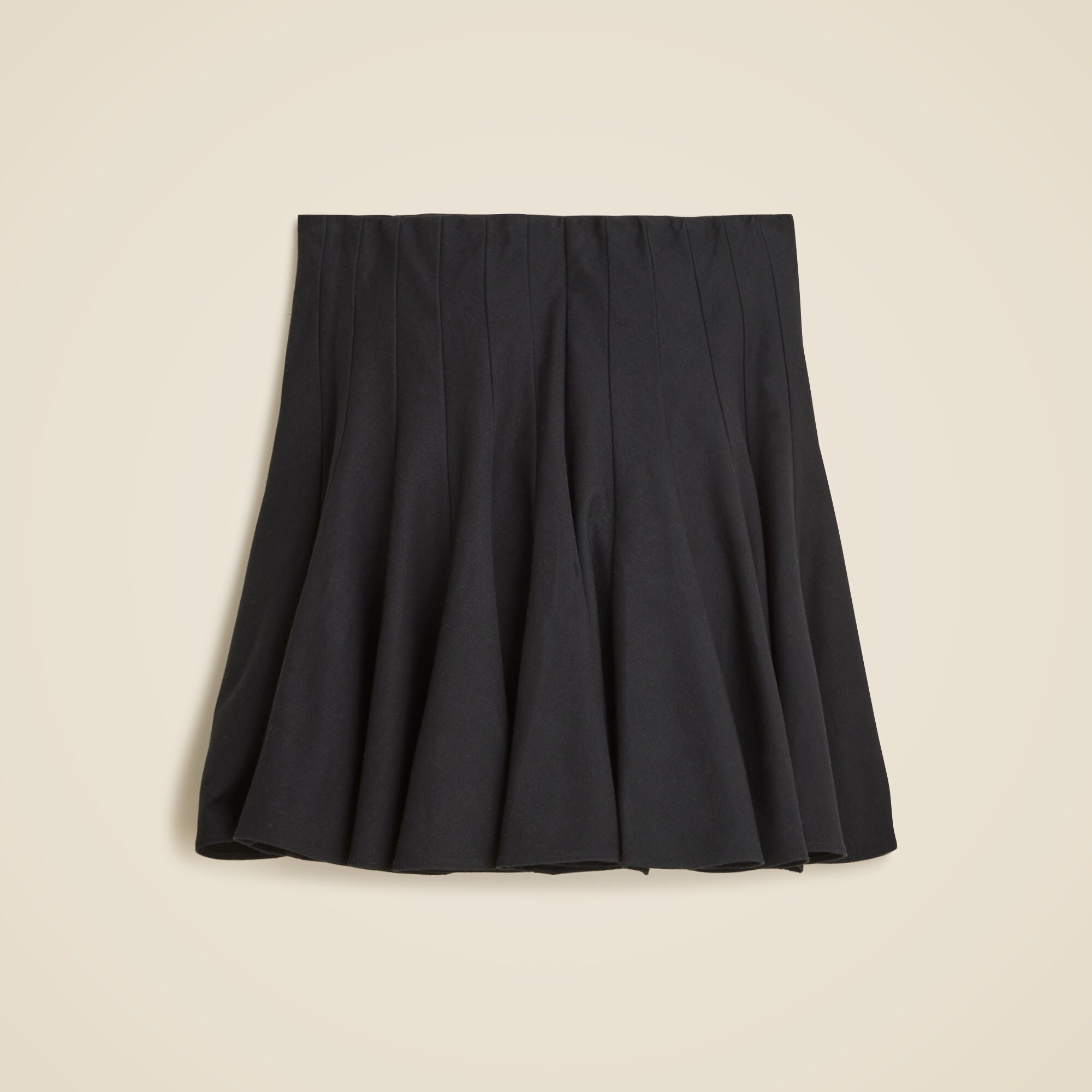 Godet mini skirt in stretch chino