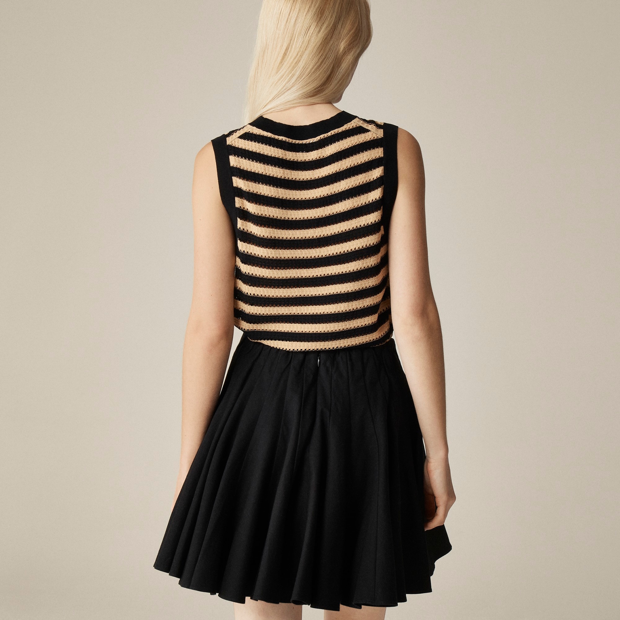 Godet mini skirt in stretch chino