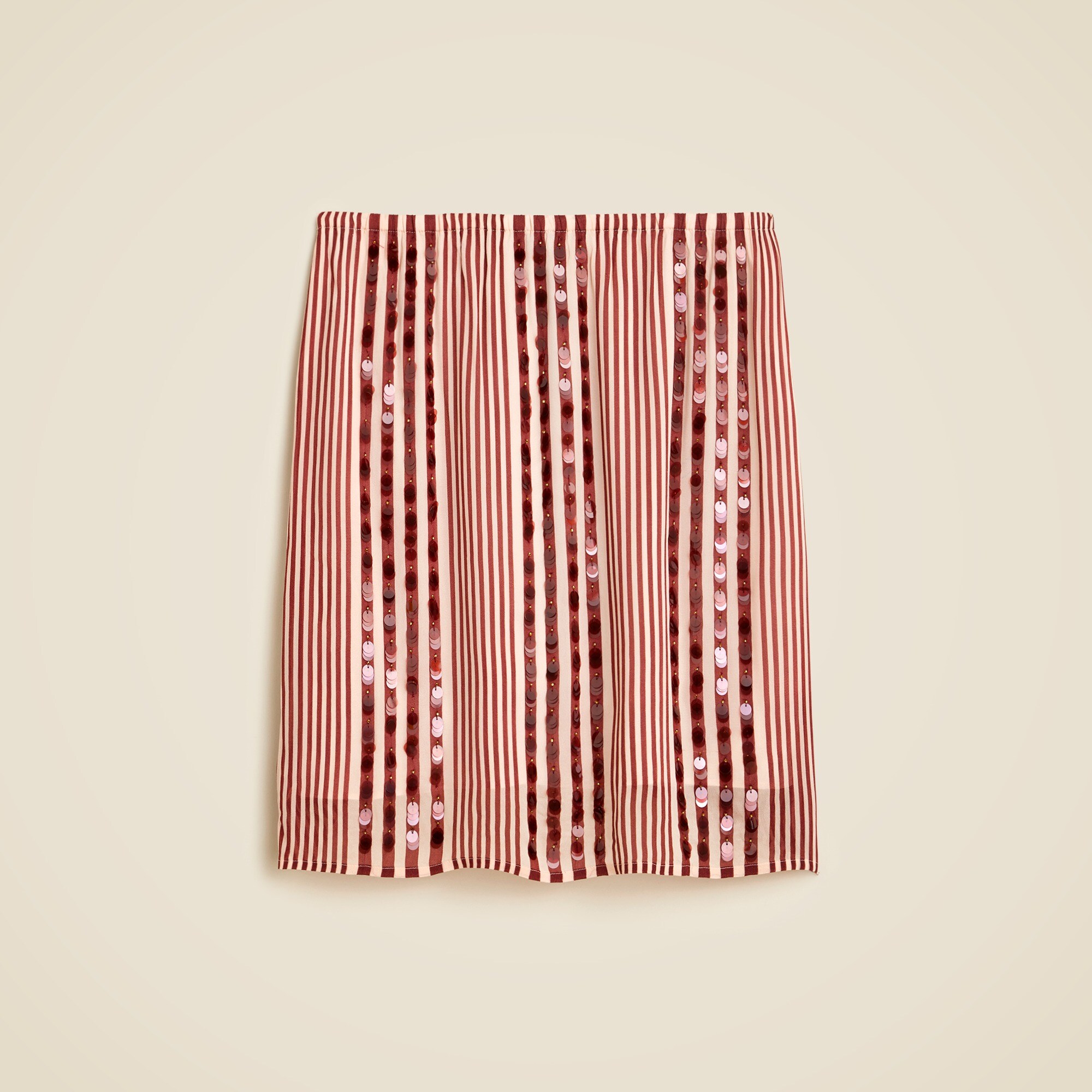  Collection Gwen knee-length layered slip skirt in sequin-striped chiffon