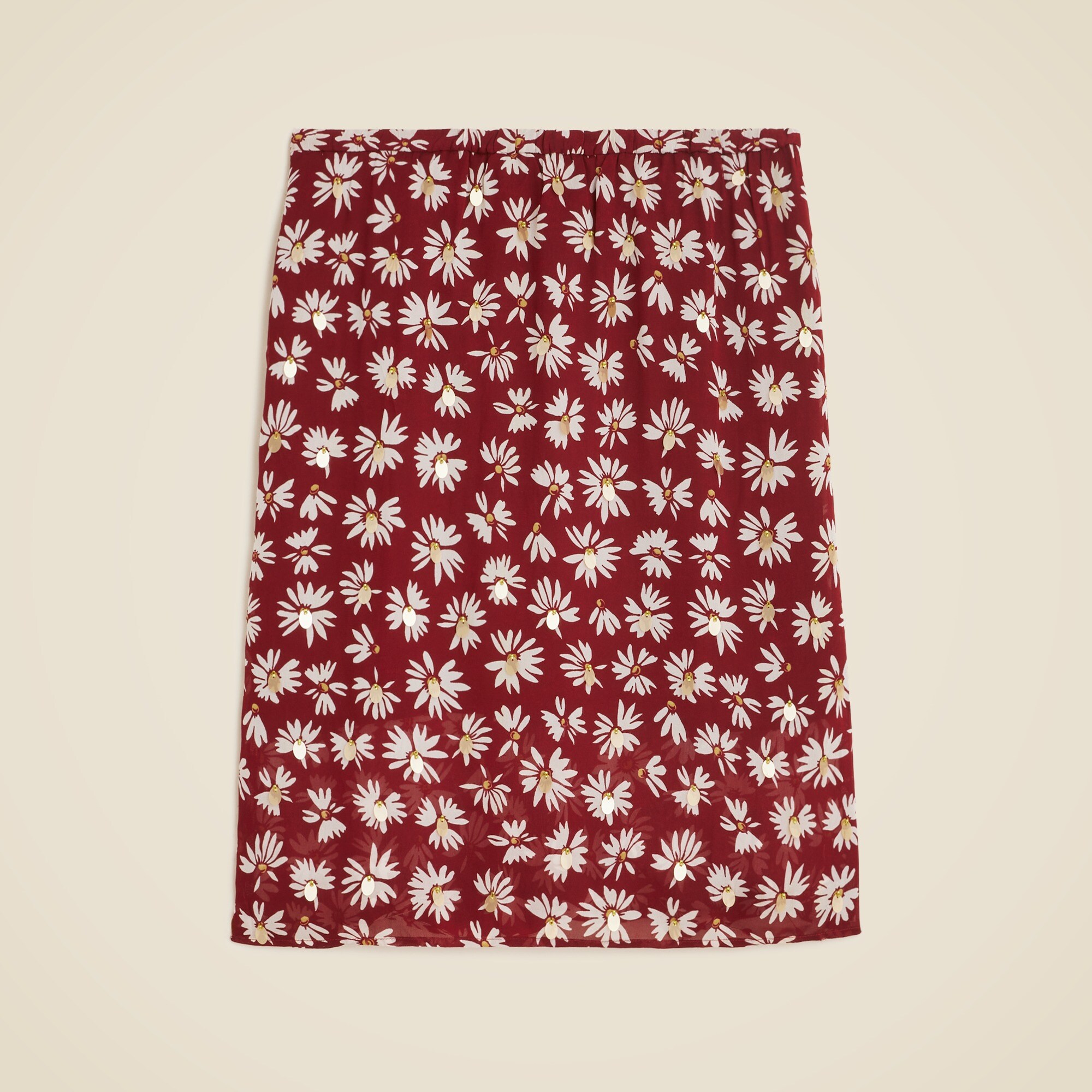 Collection Gwen knee-length layered slip skirt in embellished daisy chiffon