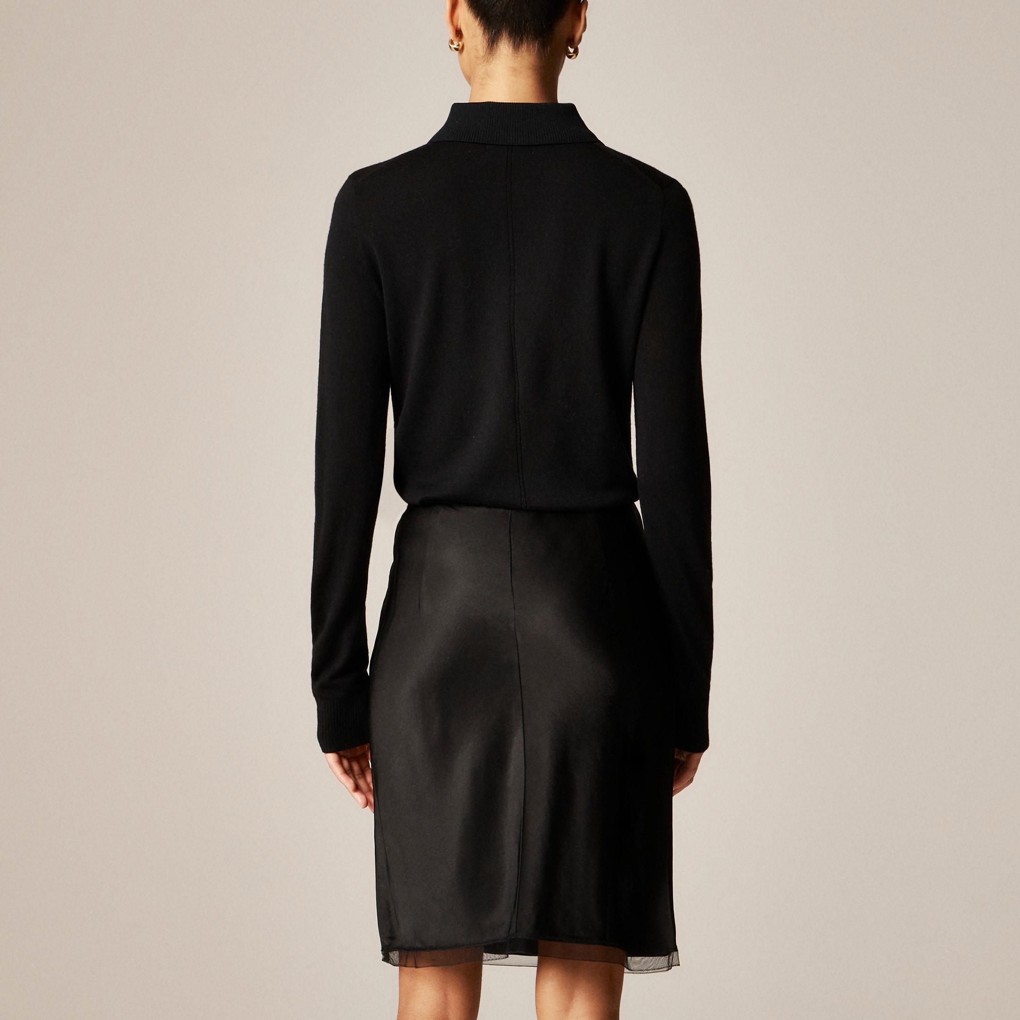 Petite Gwen knee-length slip skirt in viscose charmeuse