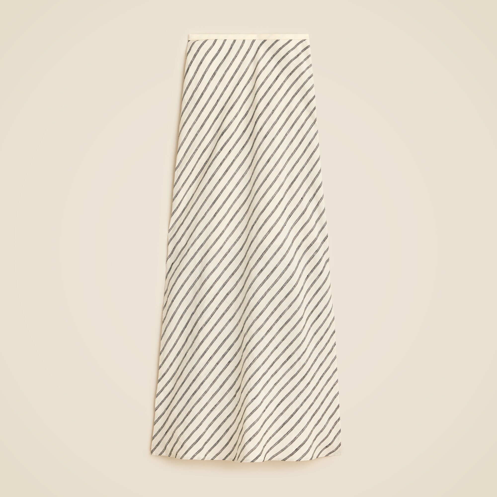 New Gwyneth slip skirt in striped linen