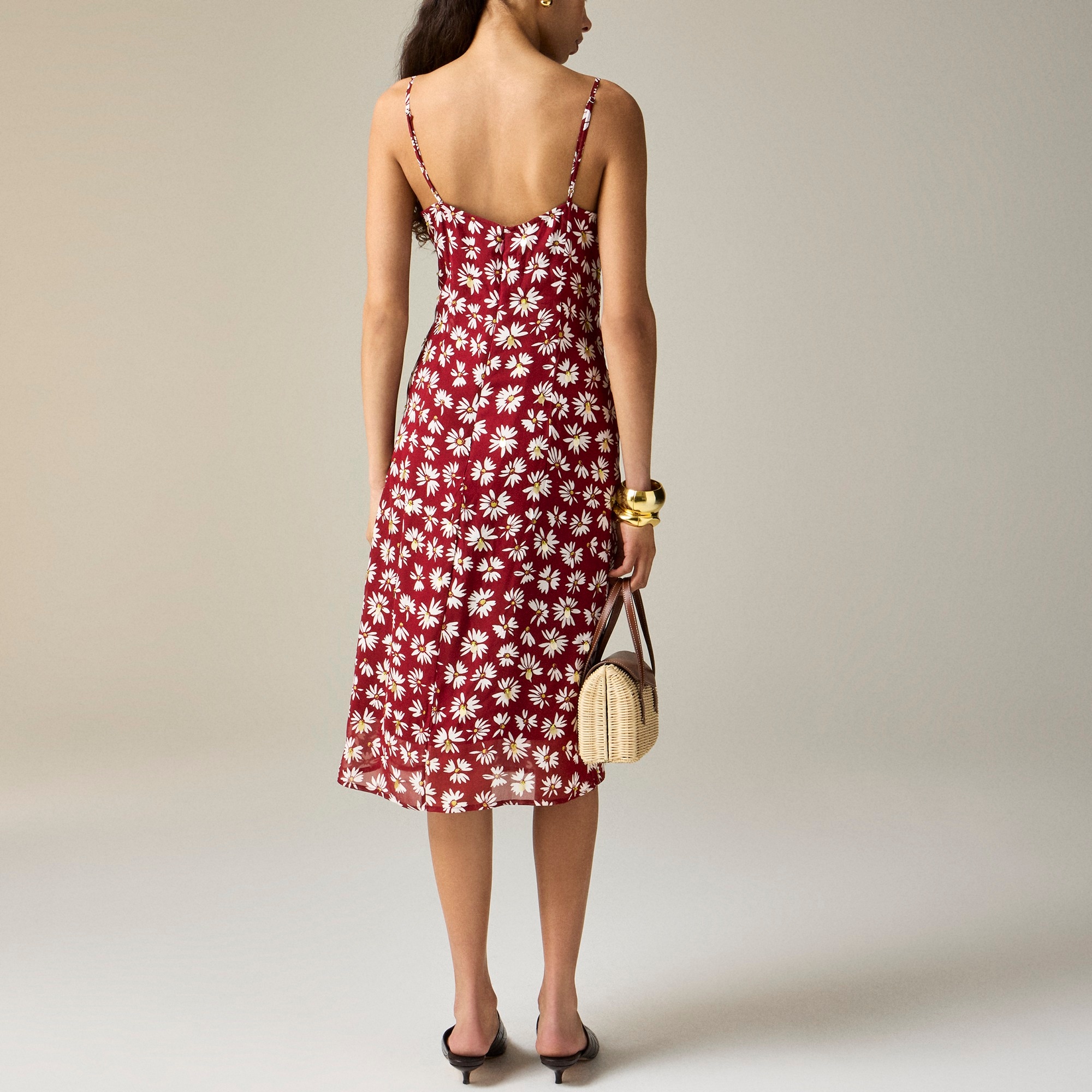 Collection slip dress in daisy-print chiffon
