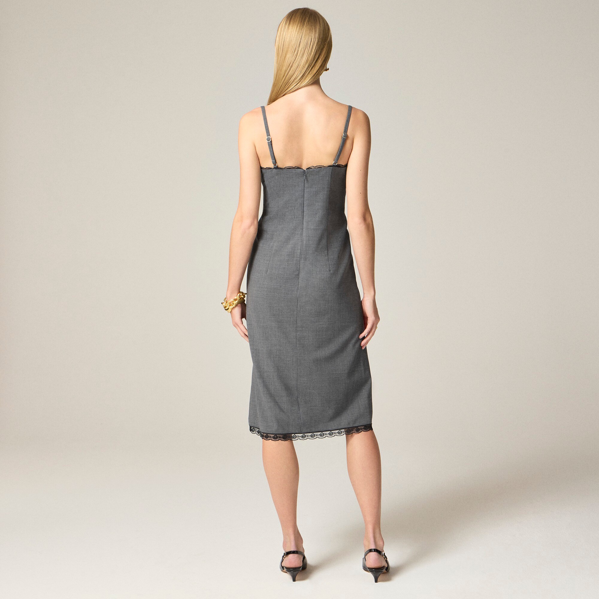 Collection slip dress in Italian bi-stretch wool blend
