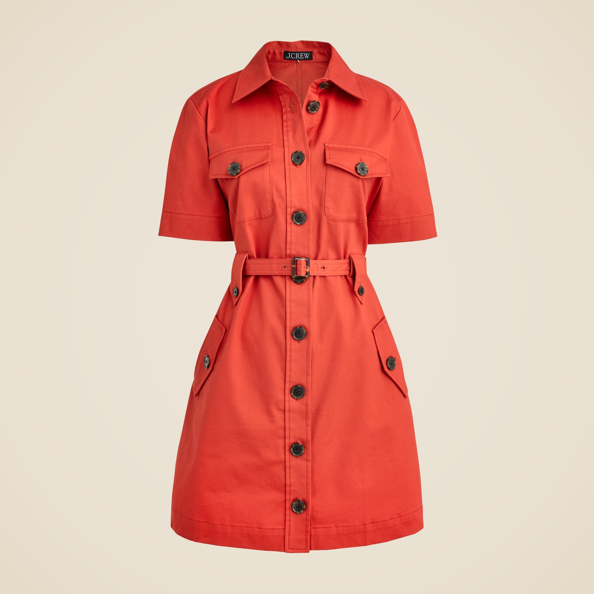 Trench dress in stretch twill