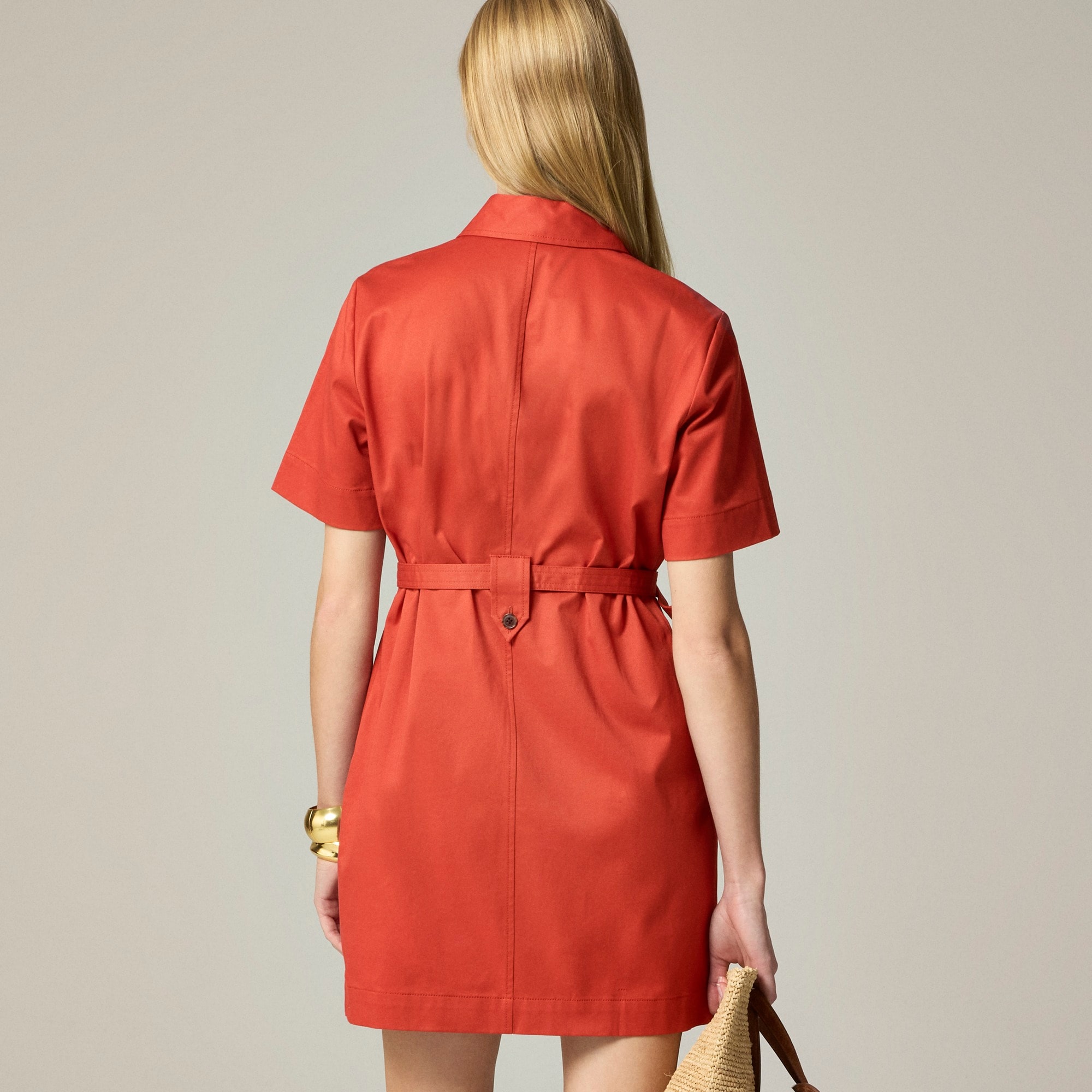 Trench dress in stretch twill