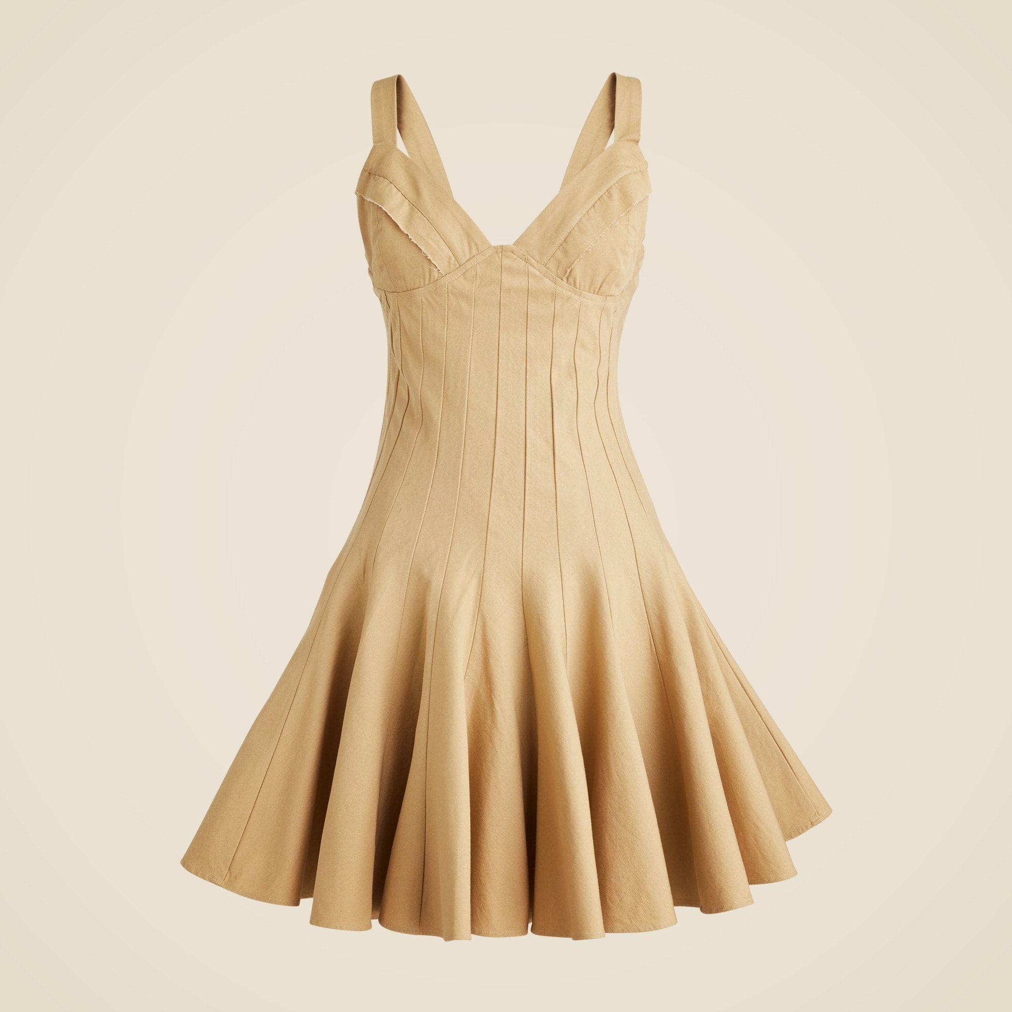 Flared mini dress in stretch chino
