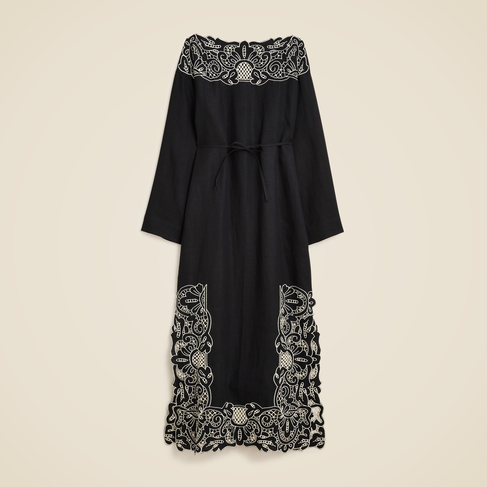 Linen cutwork tunic dress