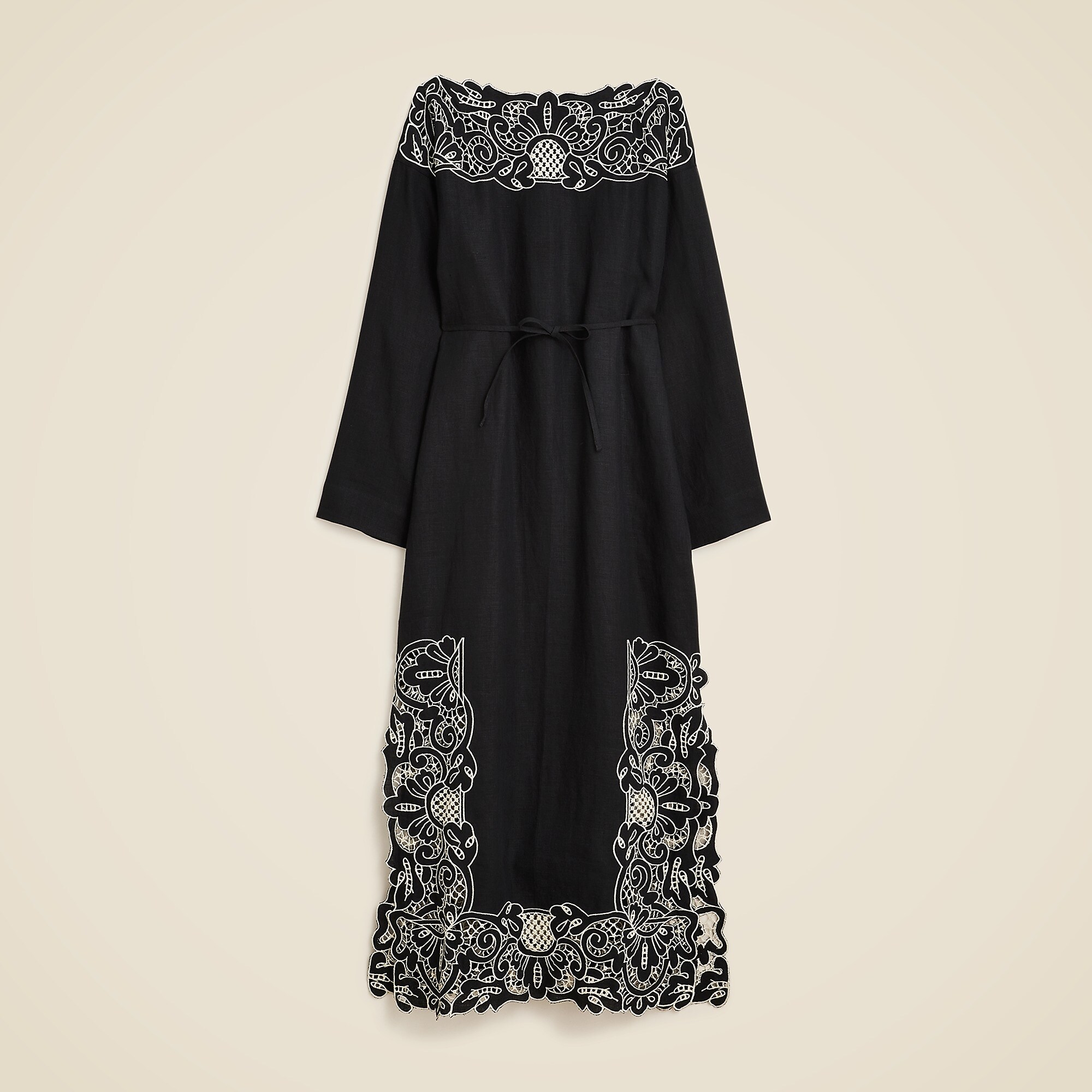 Linen cutwork tunic dress