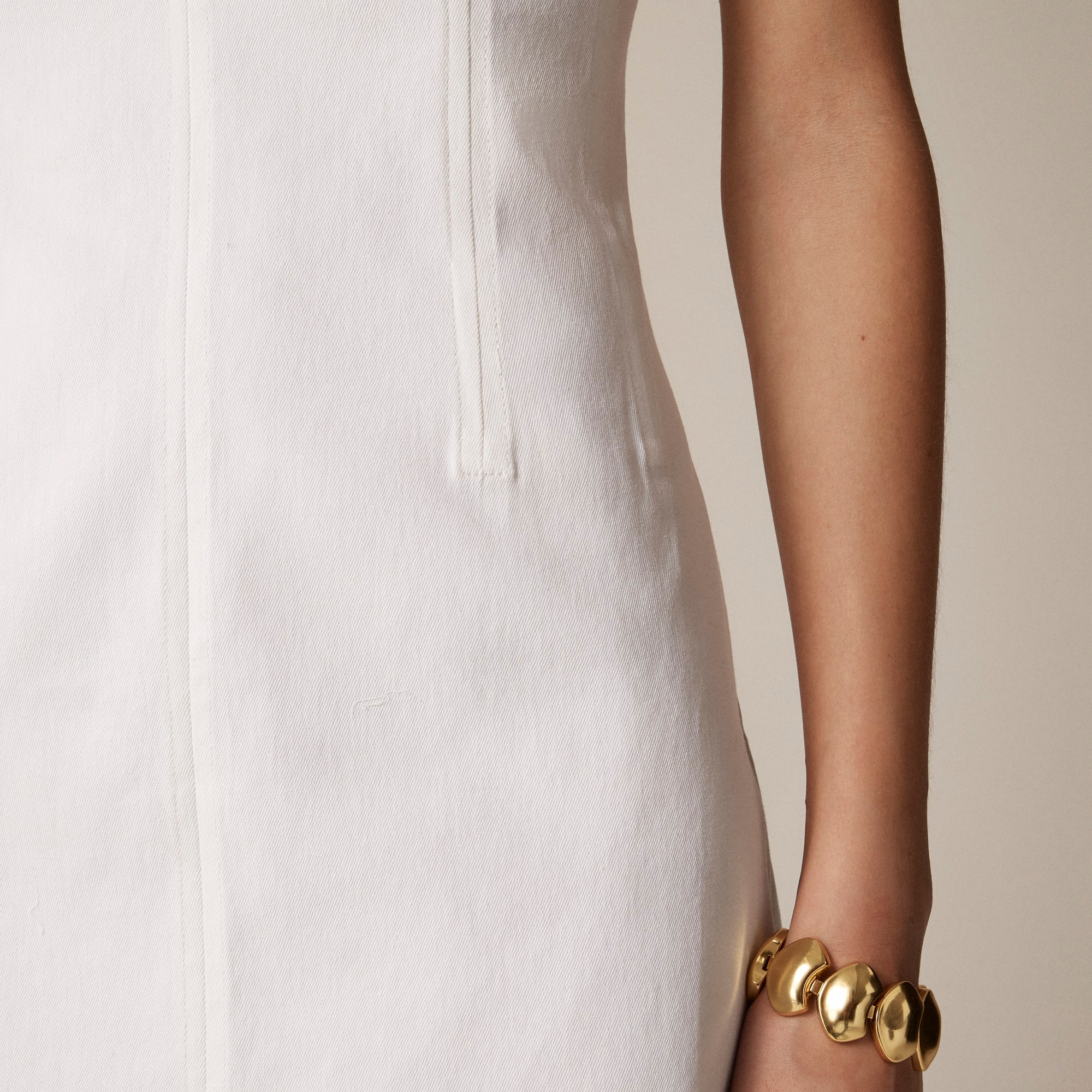 Corset midi dress in stretch twill