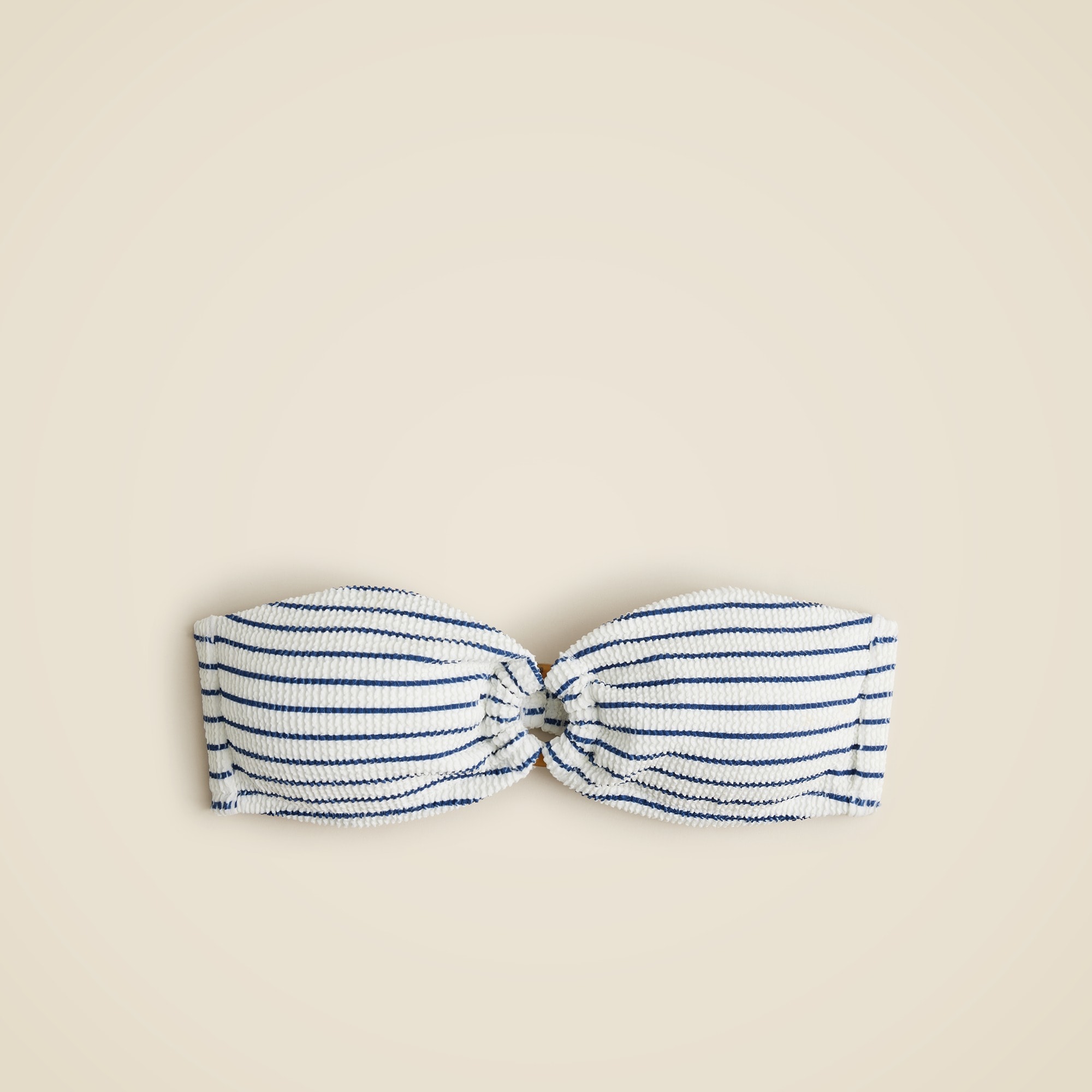Bandeau scrunchie bikini top with O-ring
