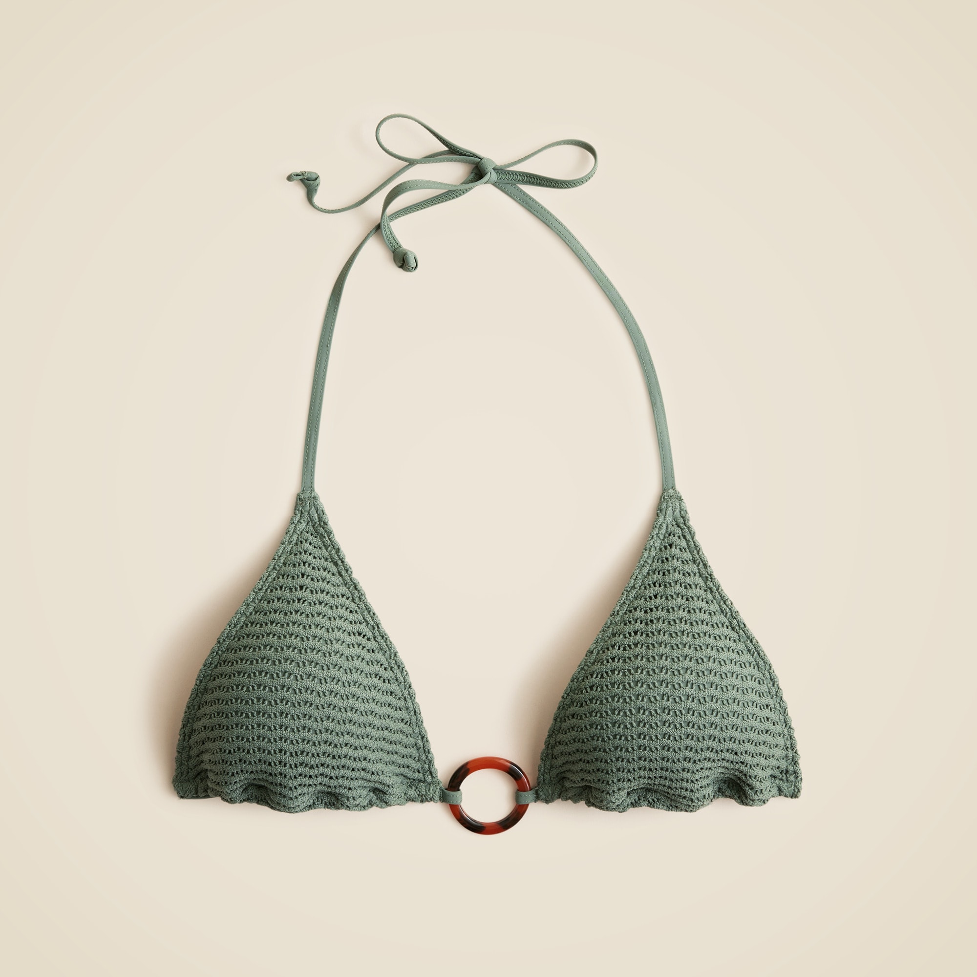 Crochet string bikini top with O-ring