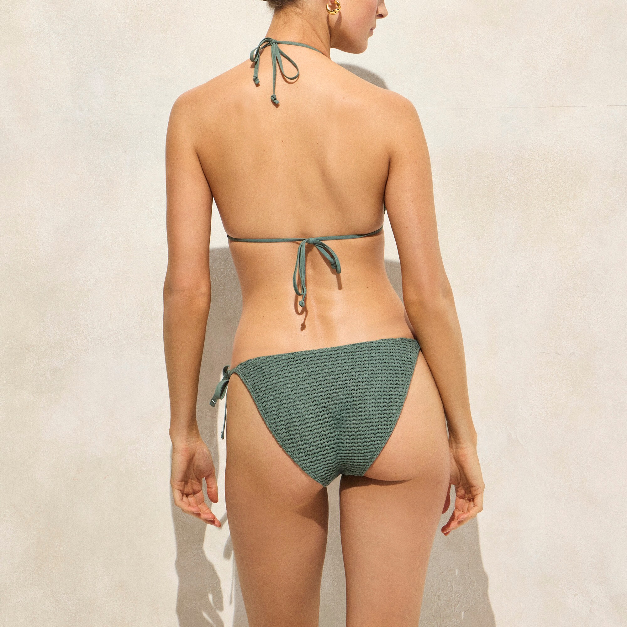 Crochet string bikini top with O-ring