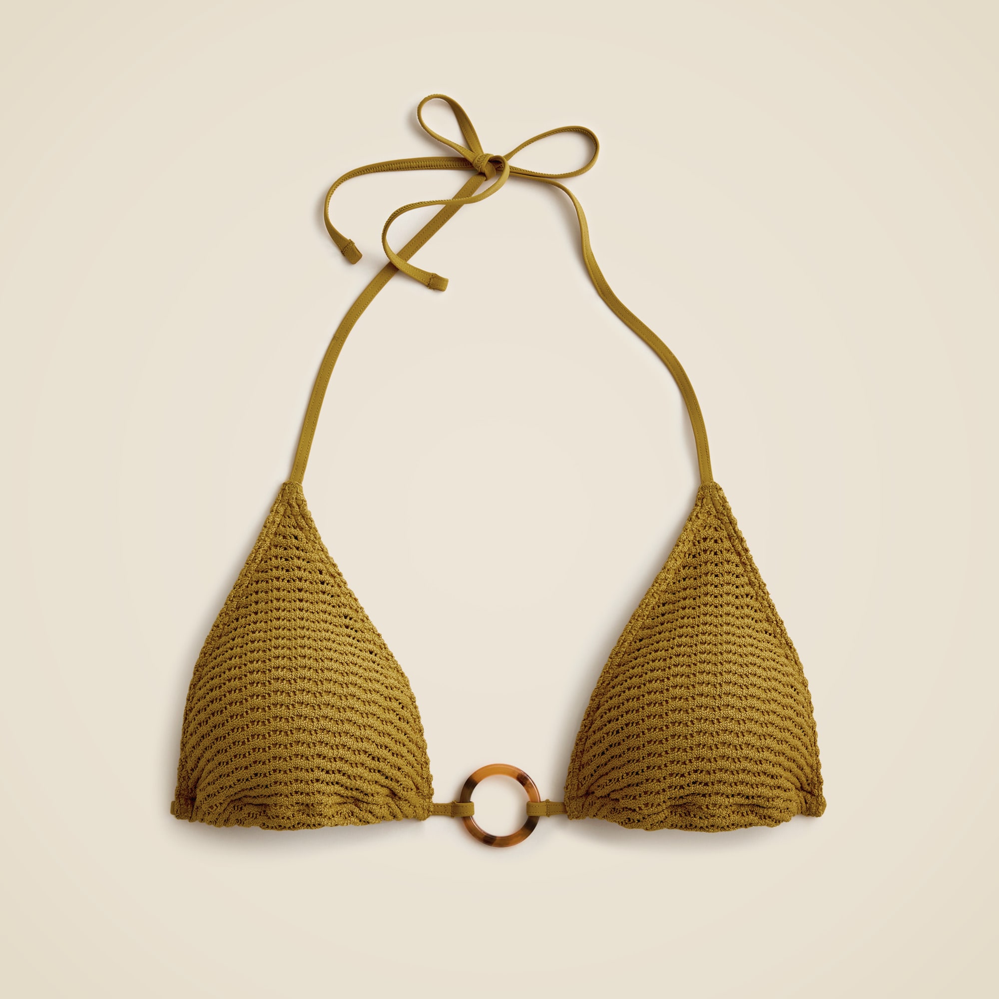 womens Crochet string bikini top with O-ring