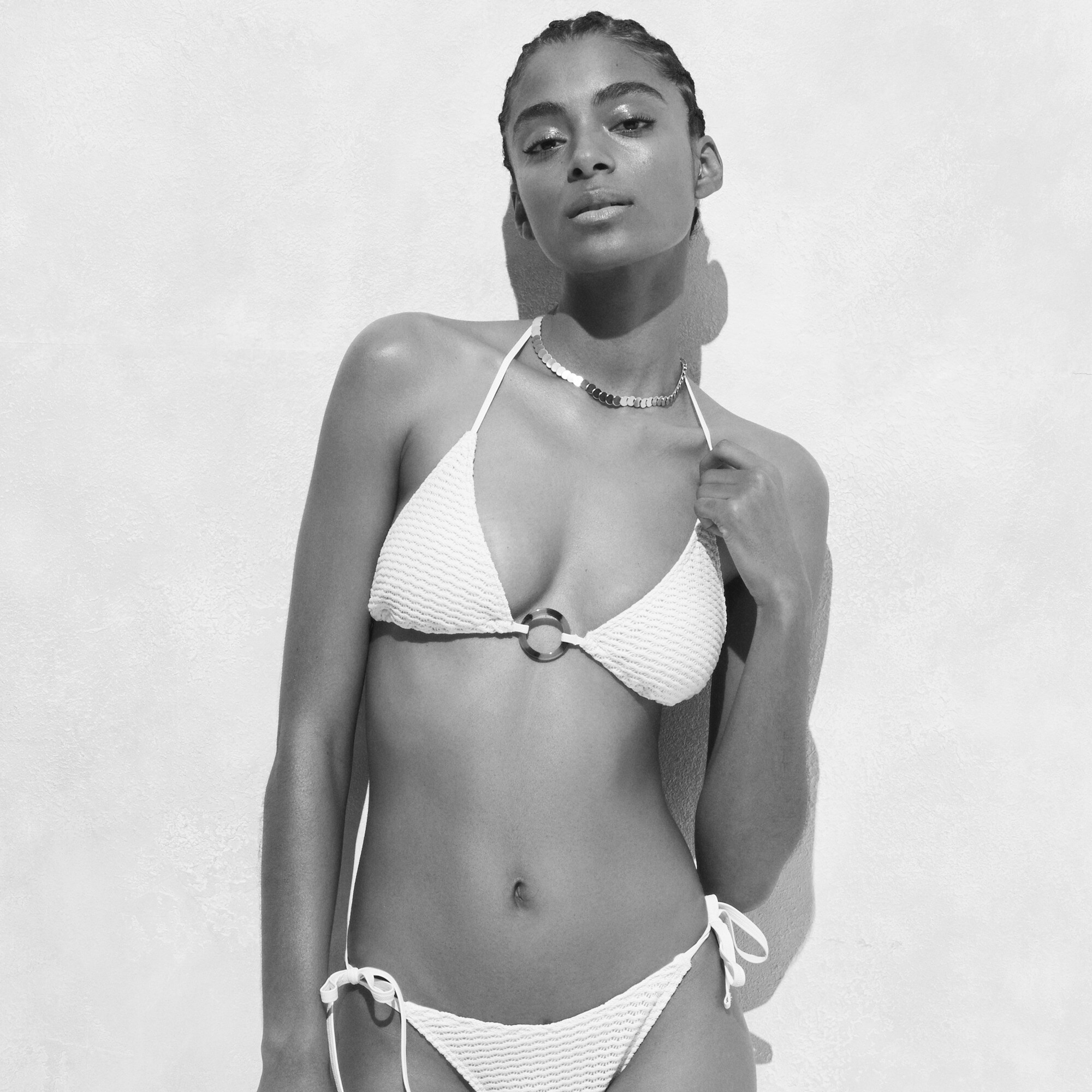 womens Crochet string bikini top with O-ring