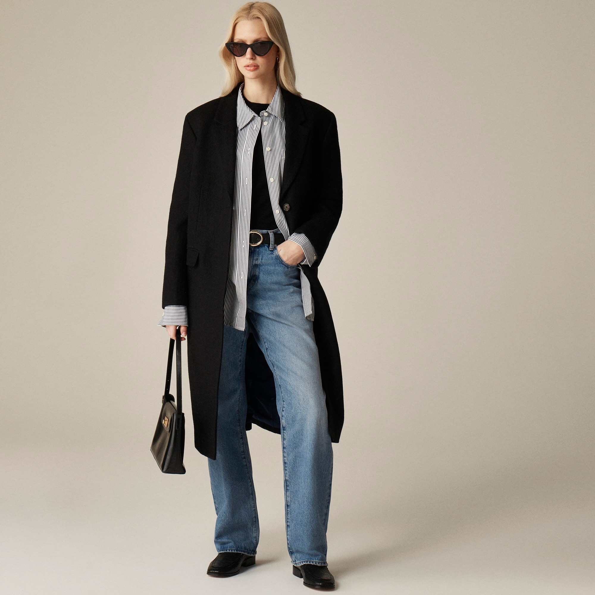 &Eacute;tienne oversized shirt in striped lightweight oxford - image 3