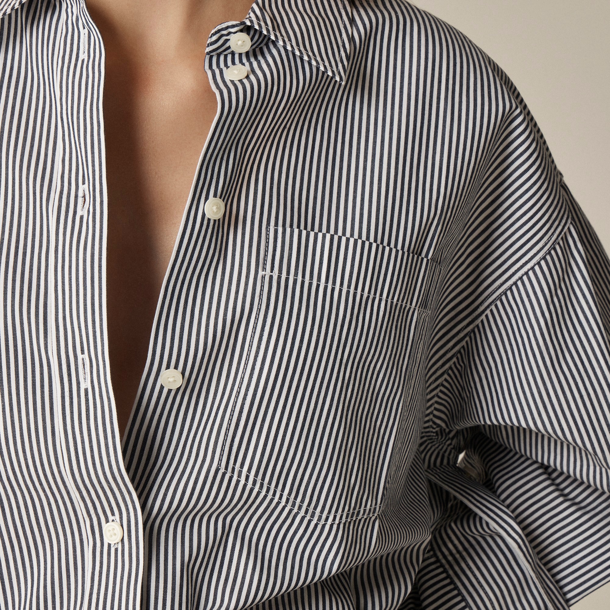 Étienne oversized shirt in striped lightweight oxford