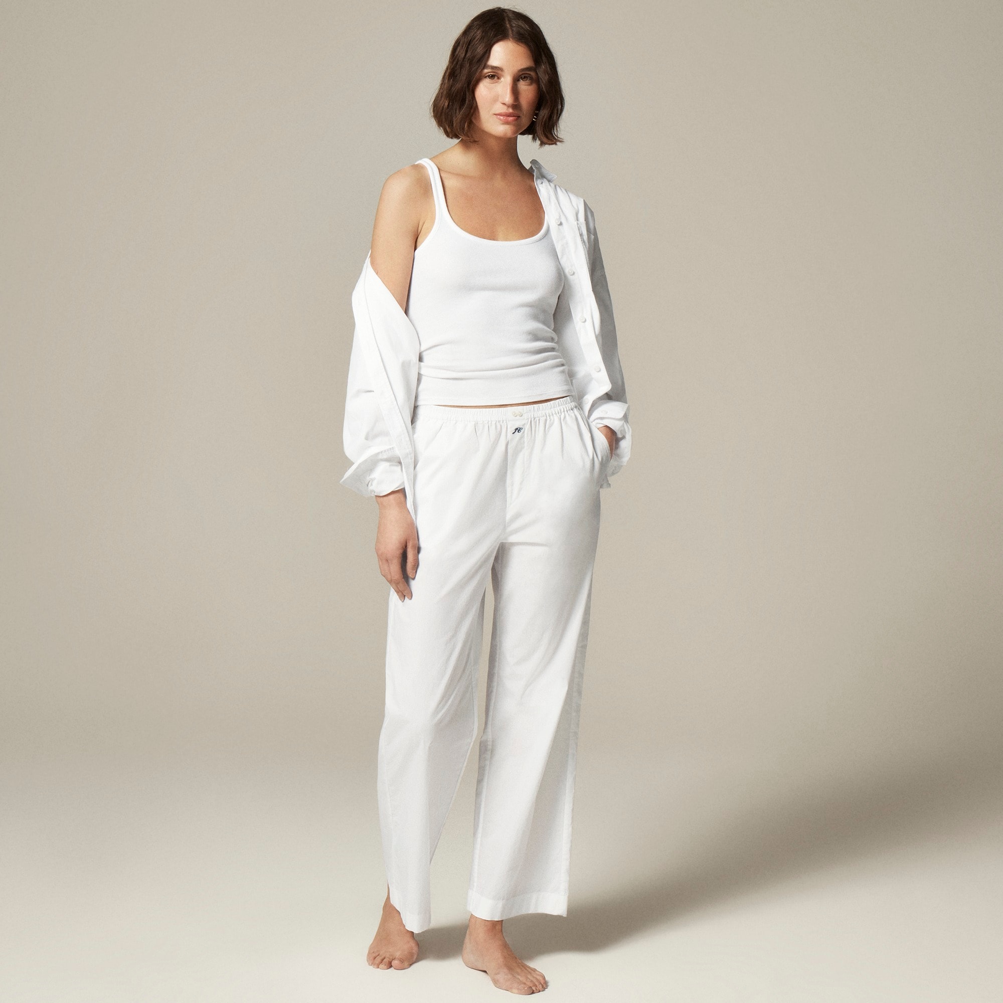 womens Cotton poplin pajama pant