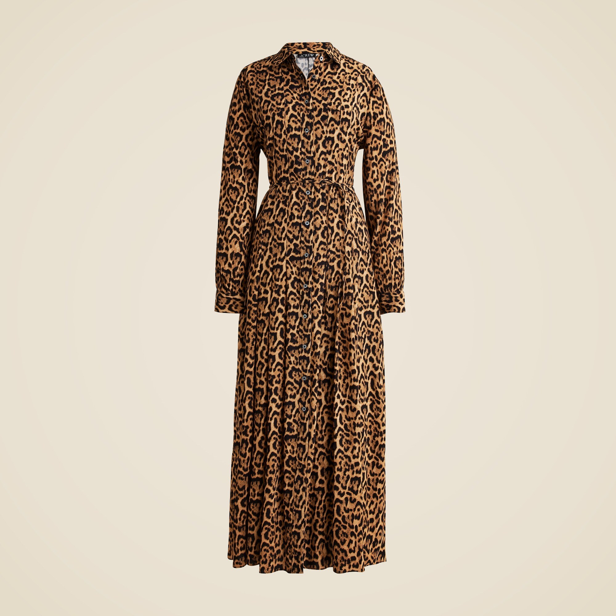 open lace back dress ALONA Leopard Pleated Long Sleeve Midi Dress – Celestia main image 0