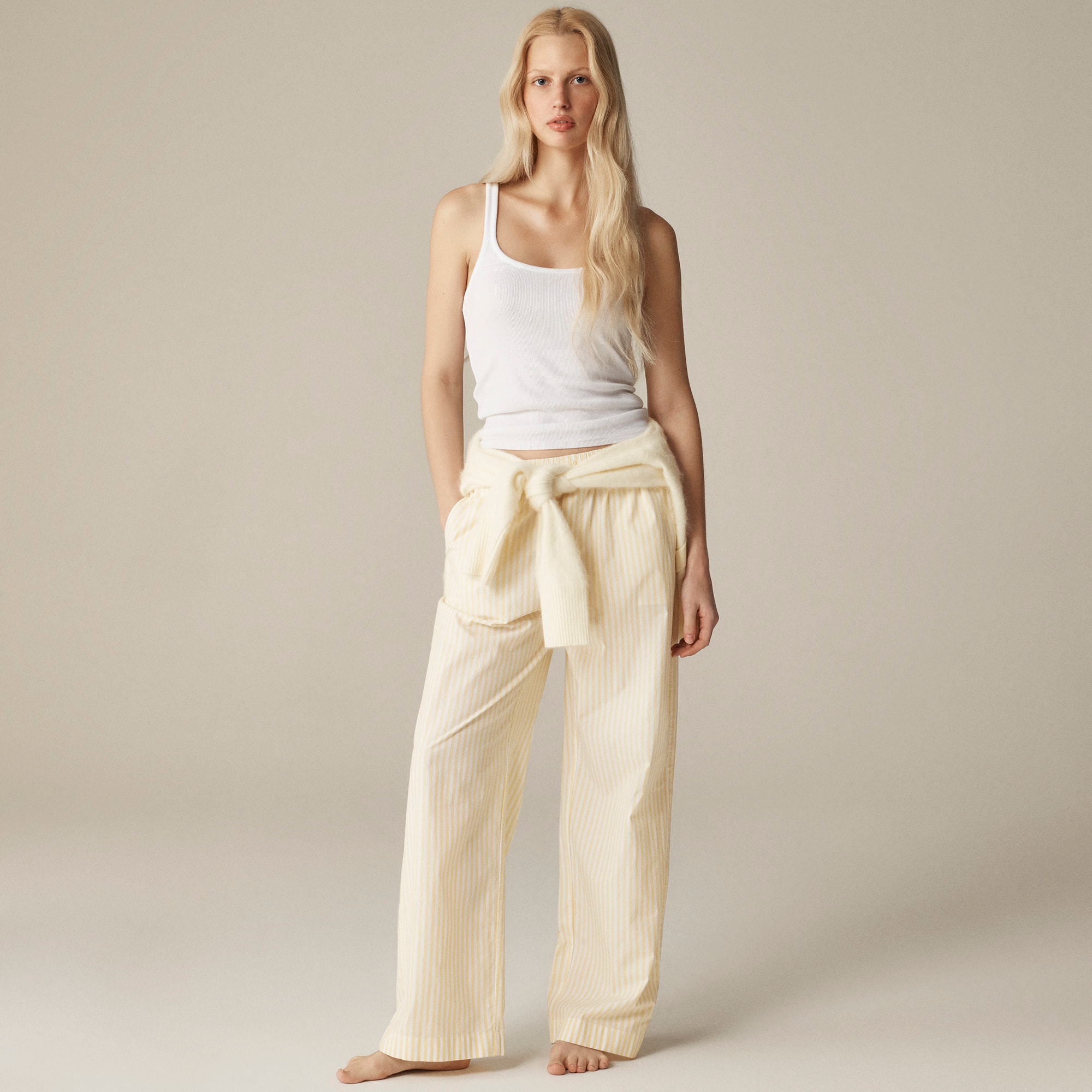 womens Cotton poplin pajama pant in stripe