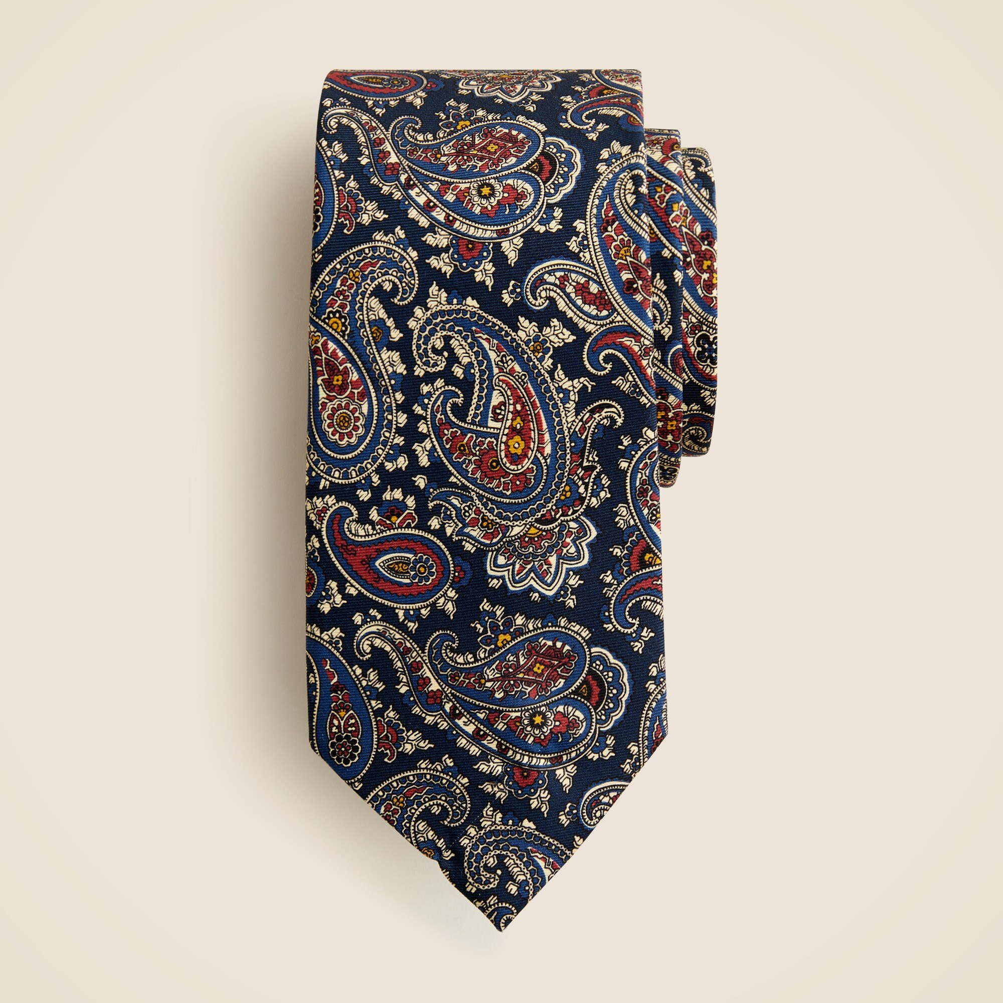 mens English silk tie in paisley