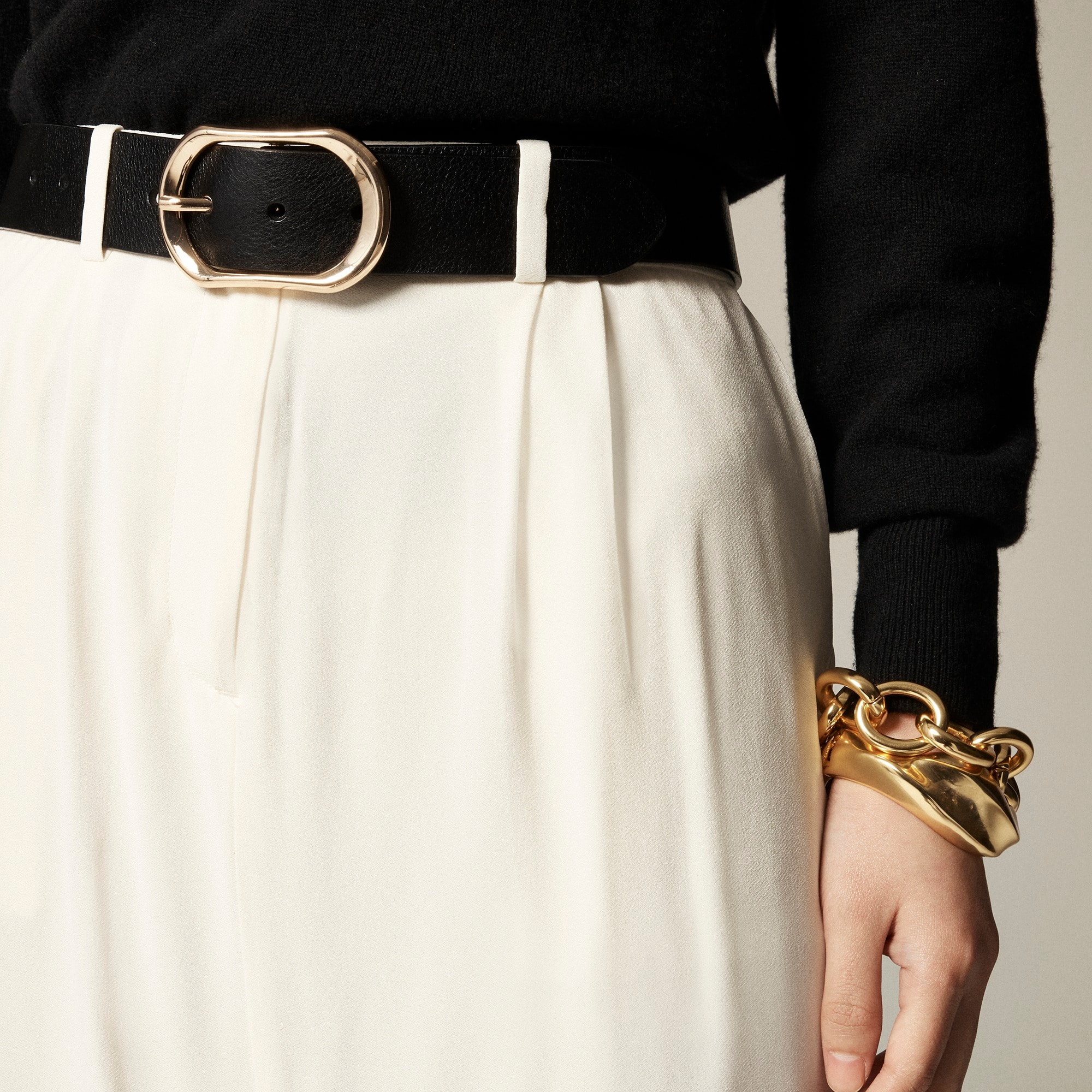Trouser maxi skirt in viscose crepe