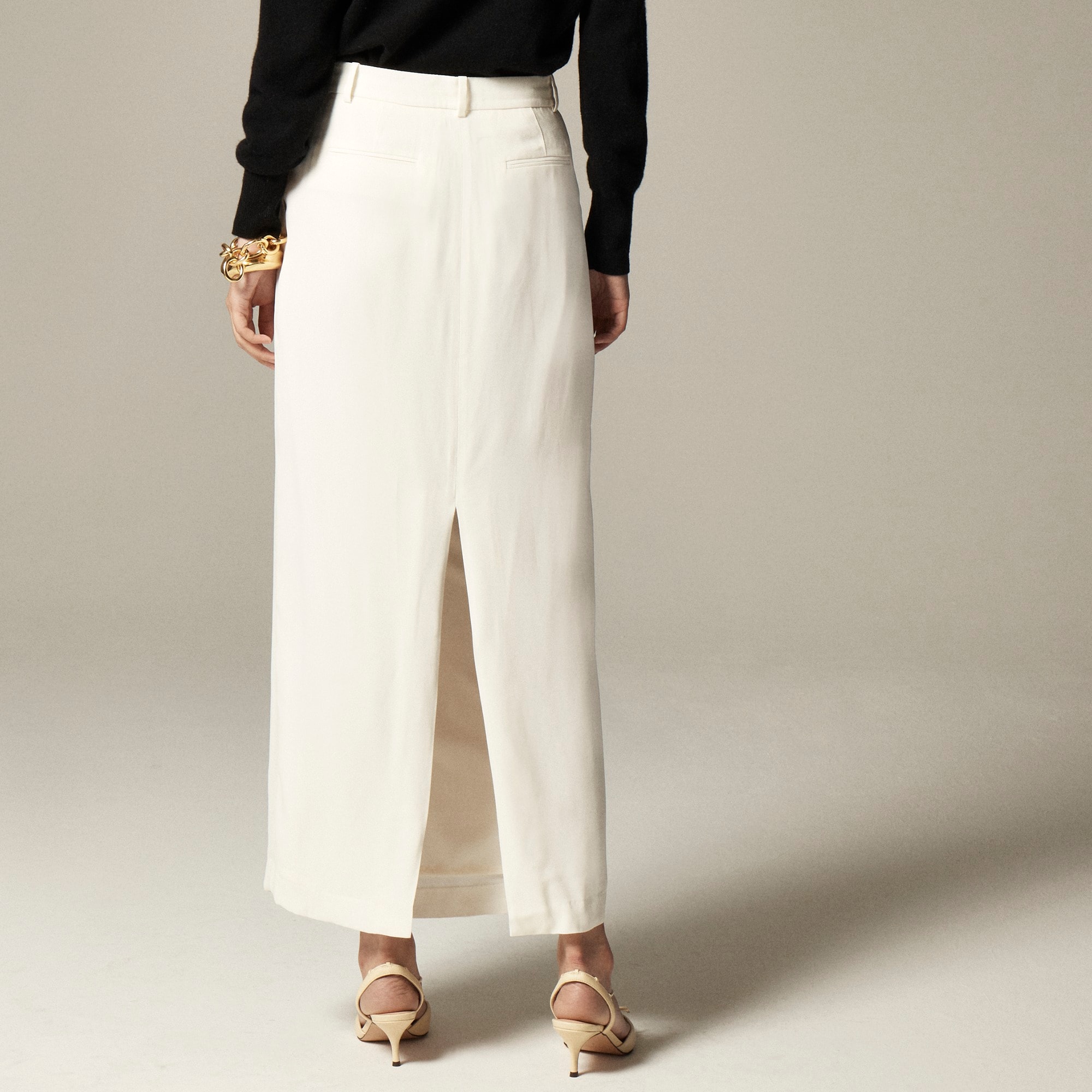 Trouser maxi skirt in viscose crepe